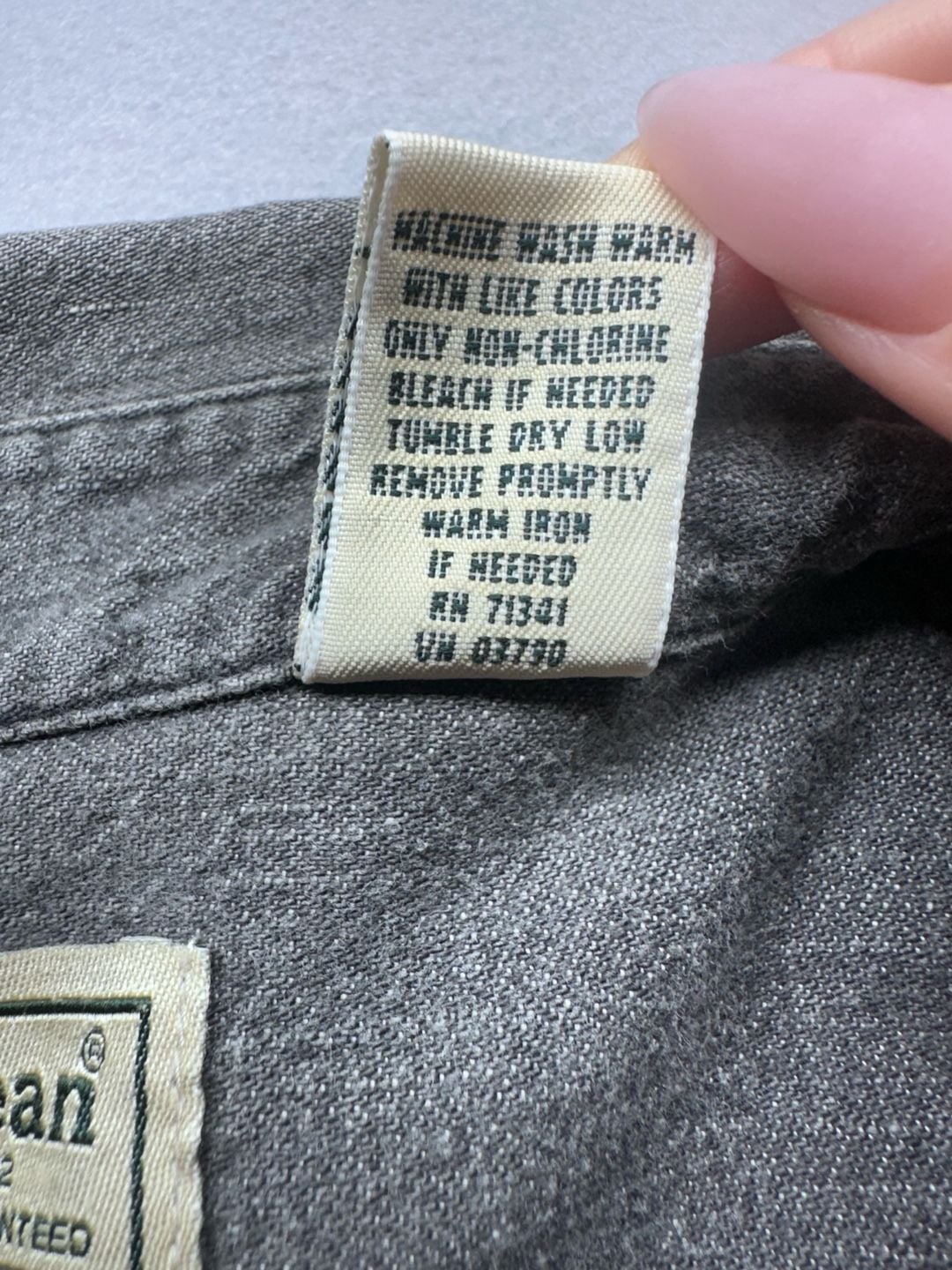 L.L. Bean Denim Shirt Men's Med-Tall Gray Long Sleeve Cotton 4