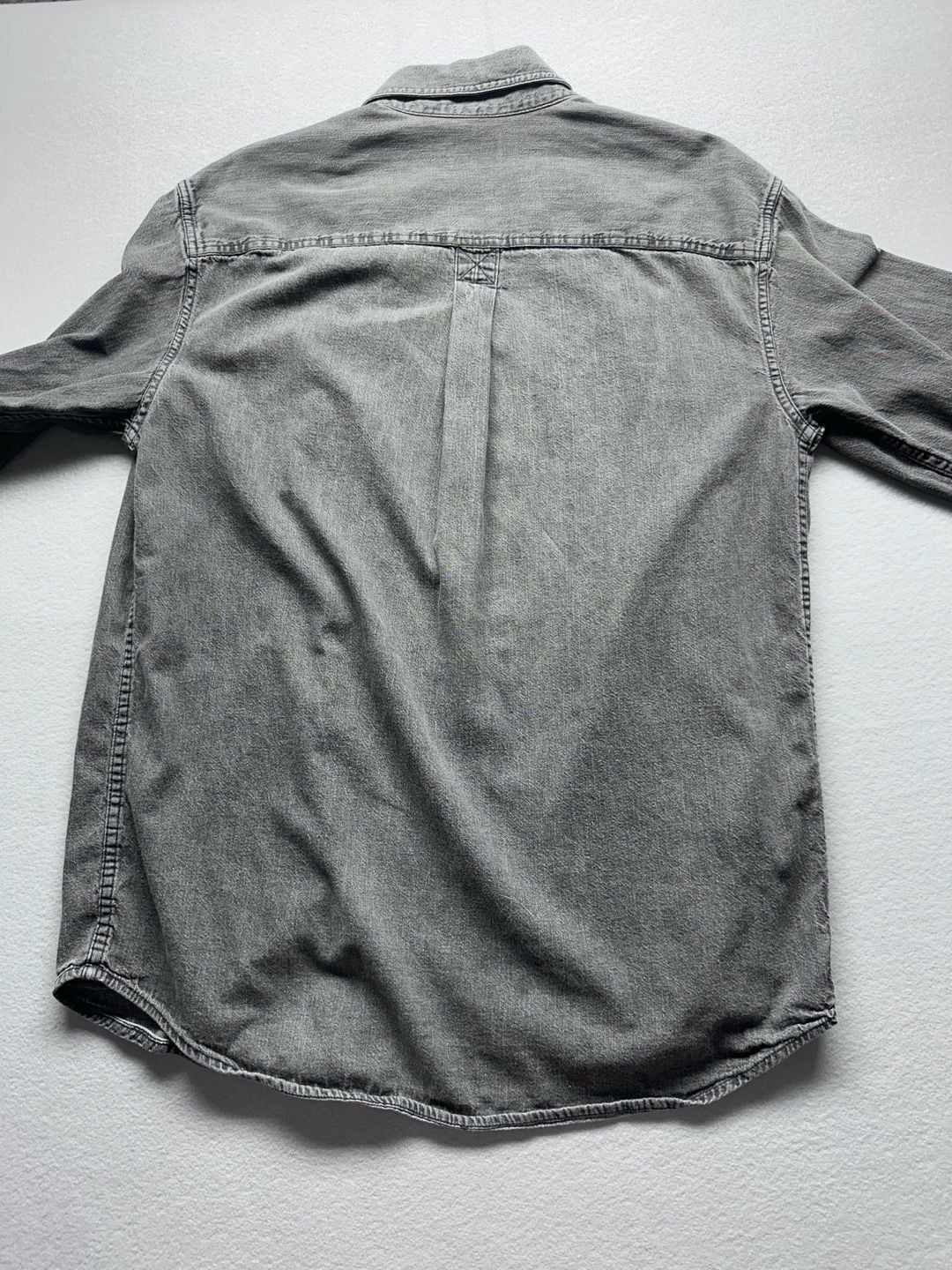 L.L. Bean Denim Shirt Men's Med-Tall Gray Long Sleeve Cotton 5