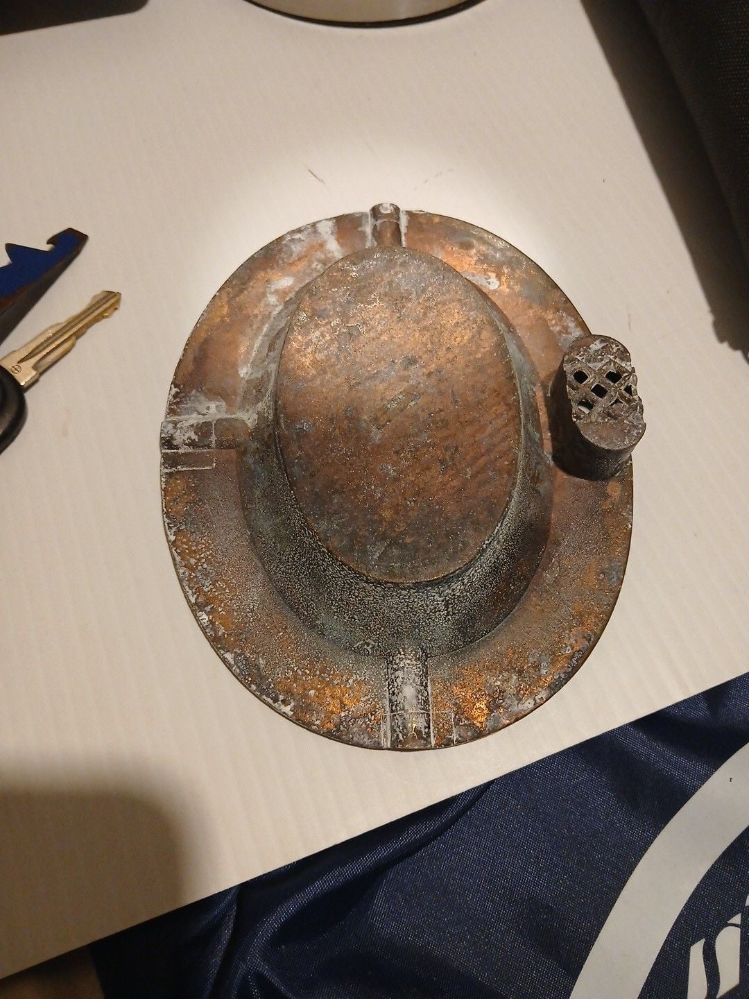 Vintage Metal Chariot Relief Ashtray 2