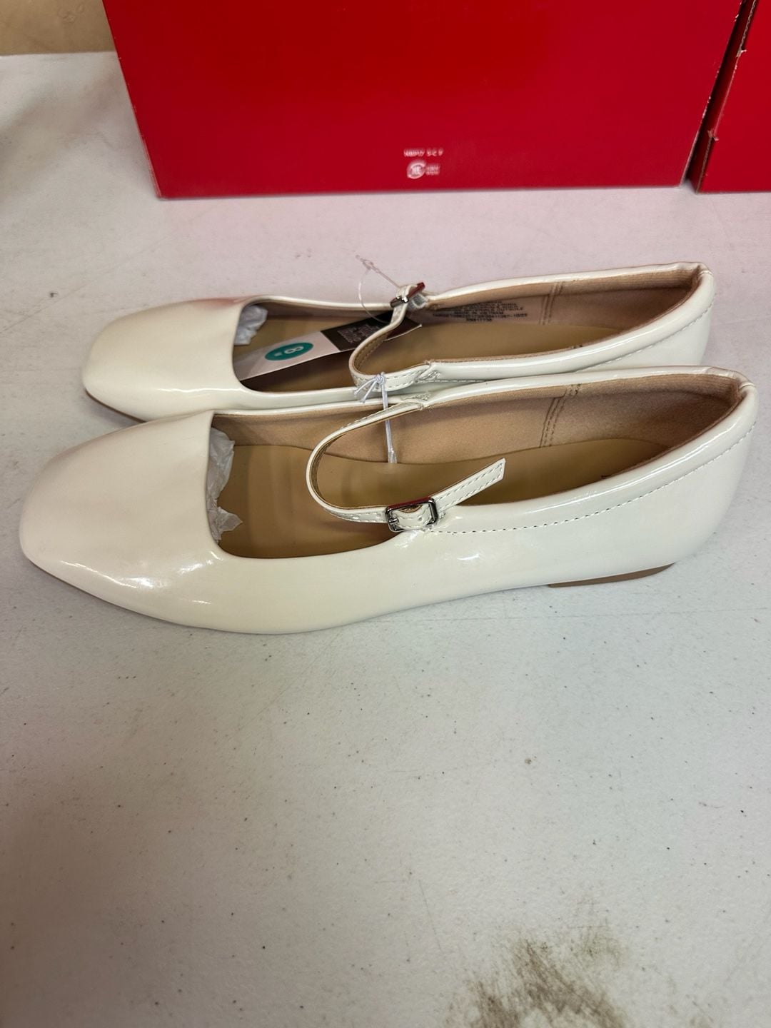 Wild Fable Mary Jane Shoes Size 8W White Patent Block Heel 6