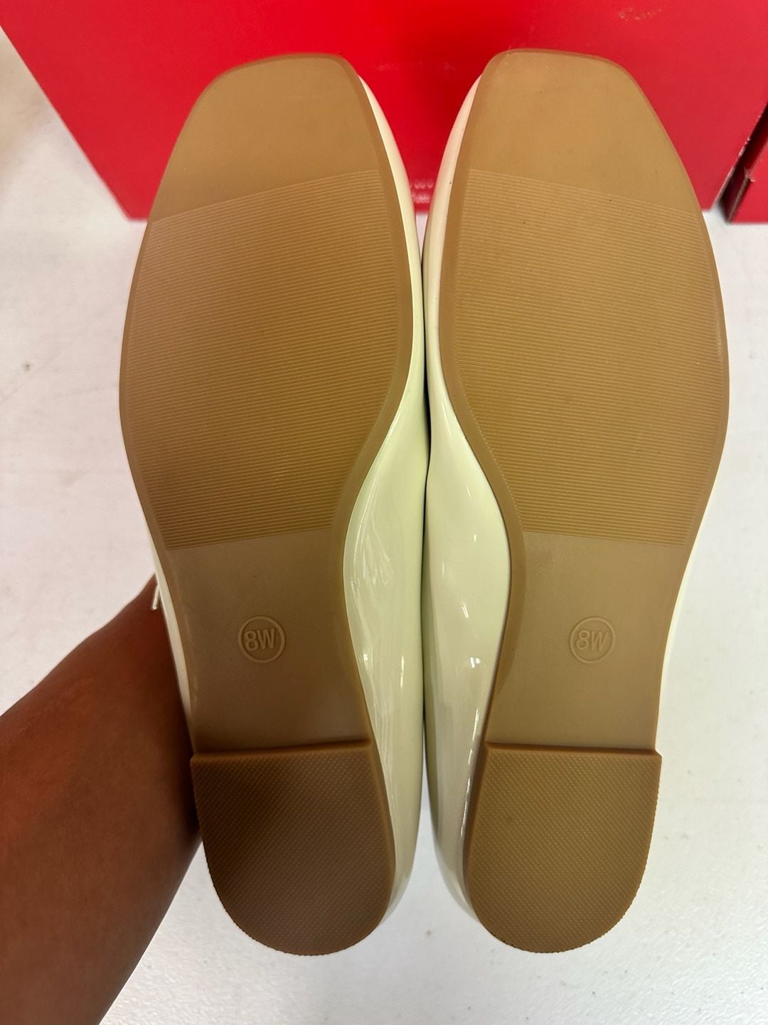 Wild Fable Mary Jane Shoes Size 8W White Patent Block Heel 7
