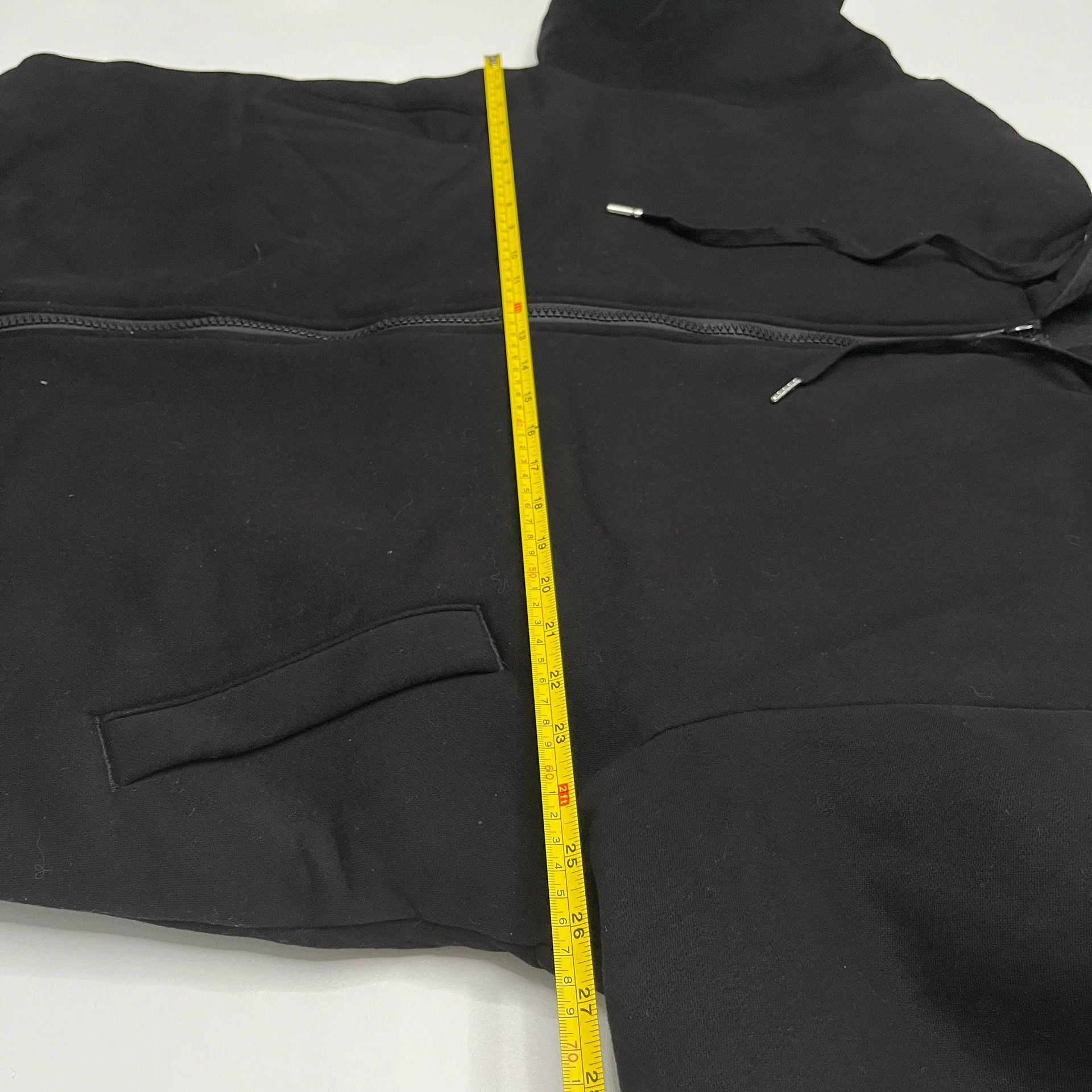 Comfrt Weighted Hoodie Size Large Black Zip Up Pocket 5