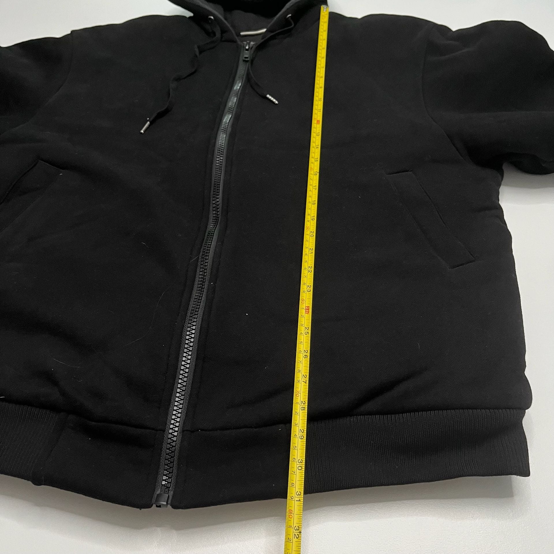 Comfrt Weighted Hoodie Size Large Black Zip Up Pocket 6