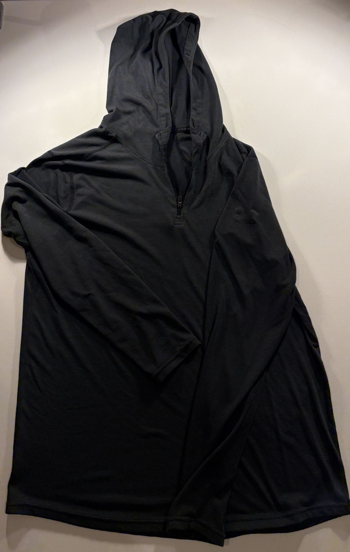 Under Armour Threadborne Hoodie Size XL Black 1/4 Zip HeatGear 2