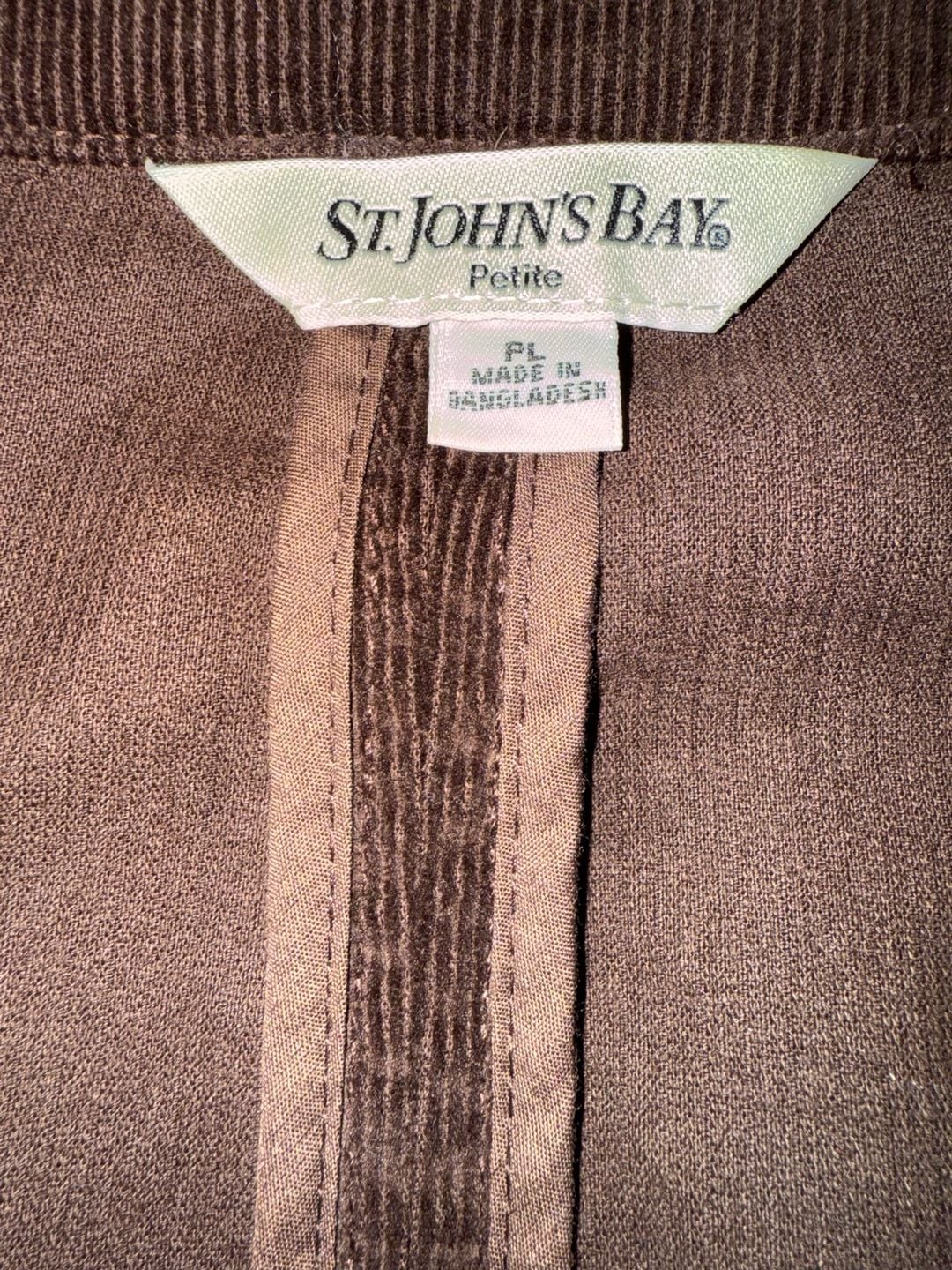 St. John's Bay Corduroy Blazer Petite PL Brown 3
