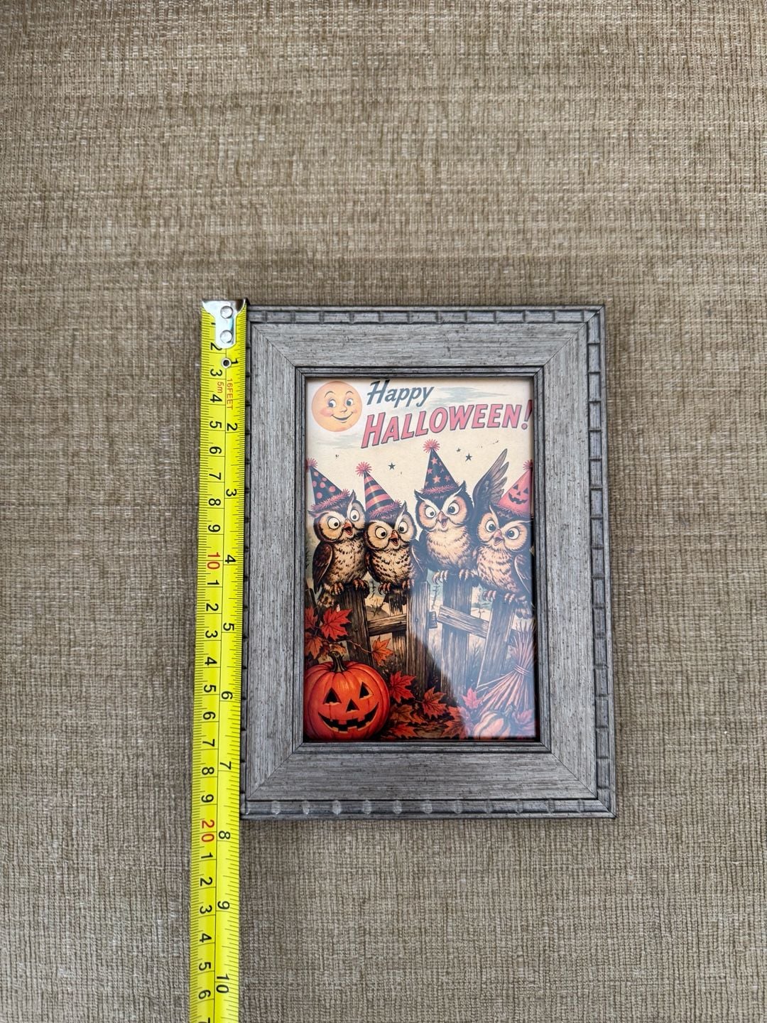 Vintage Style Happy Halloween Owls Framed Art 3