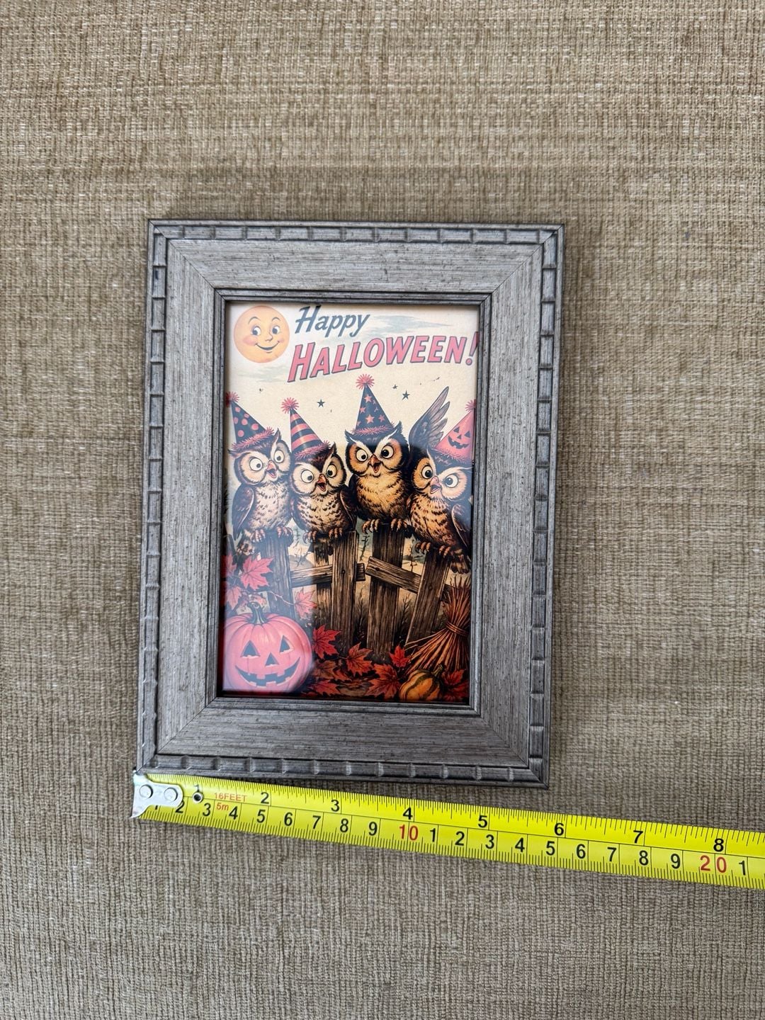 Vintage Style Happy Halloween Owls Framed Art 4