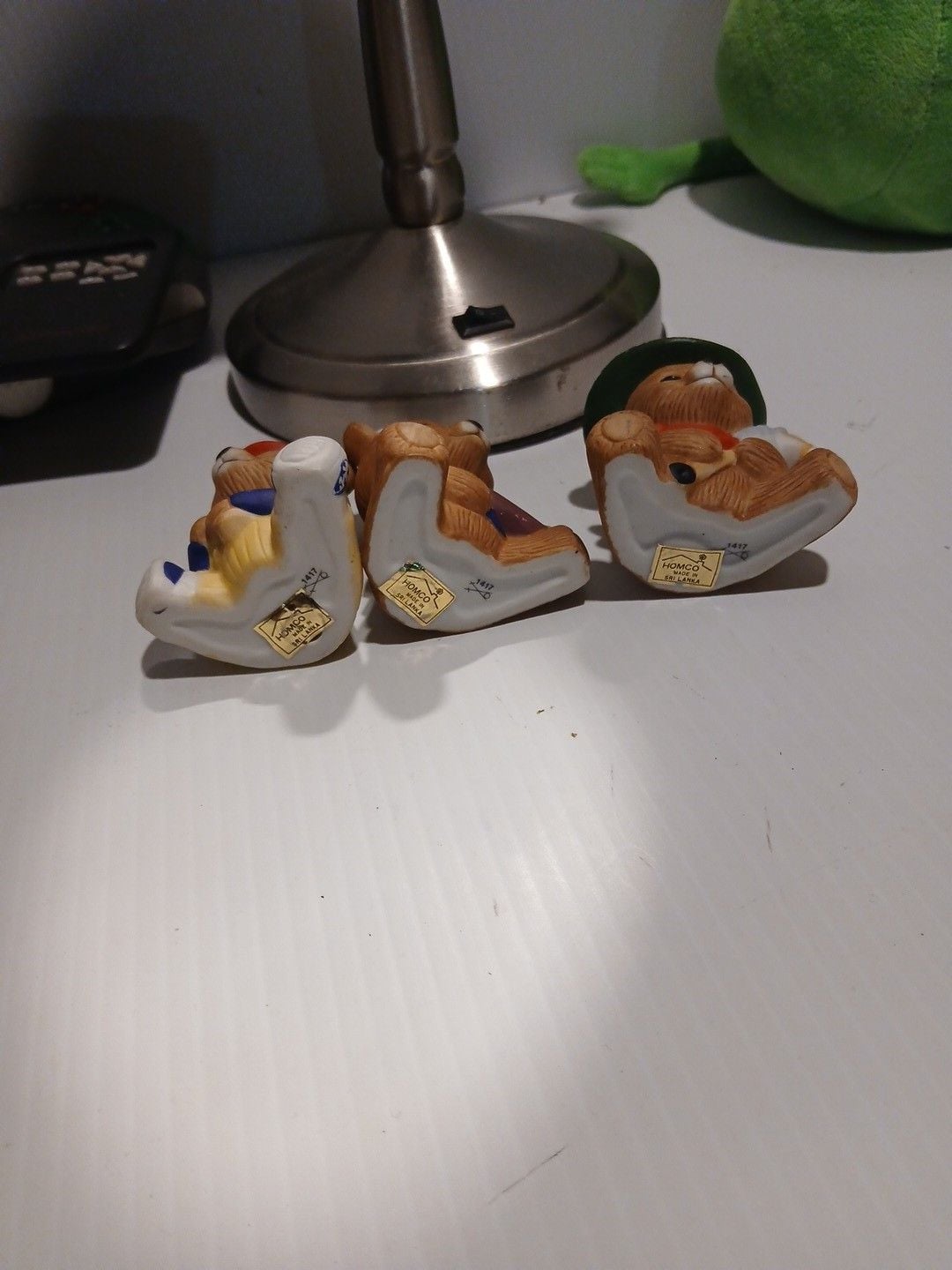 Homco Porcelain Bear Figurines Set of 3 Vintage 3