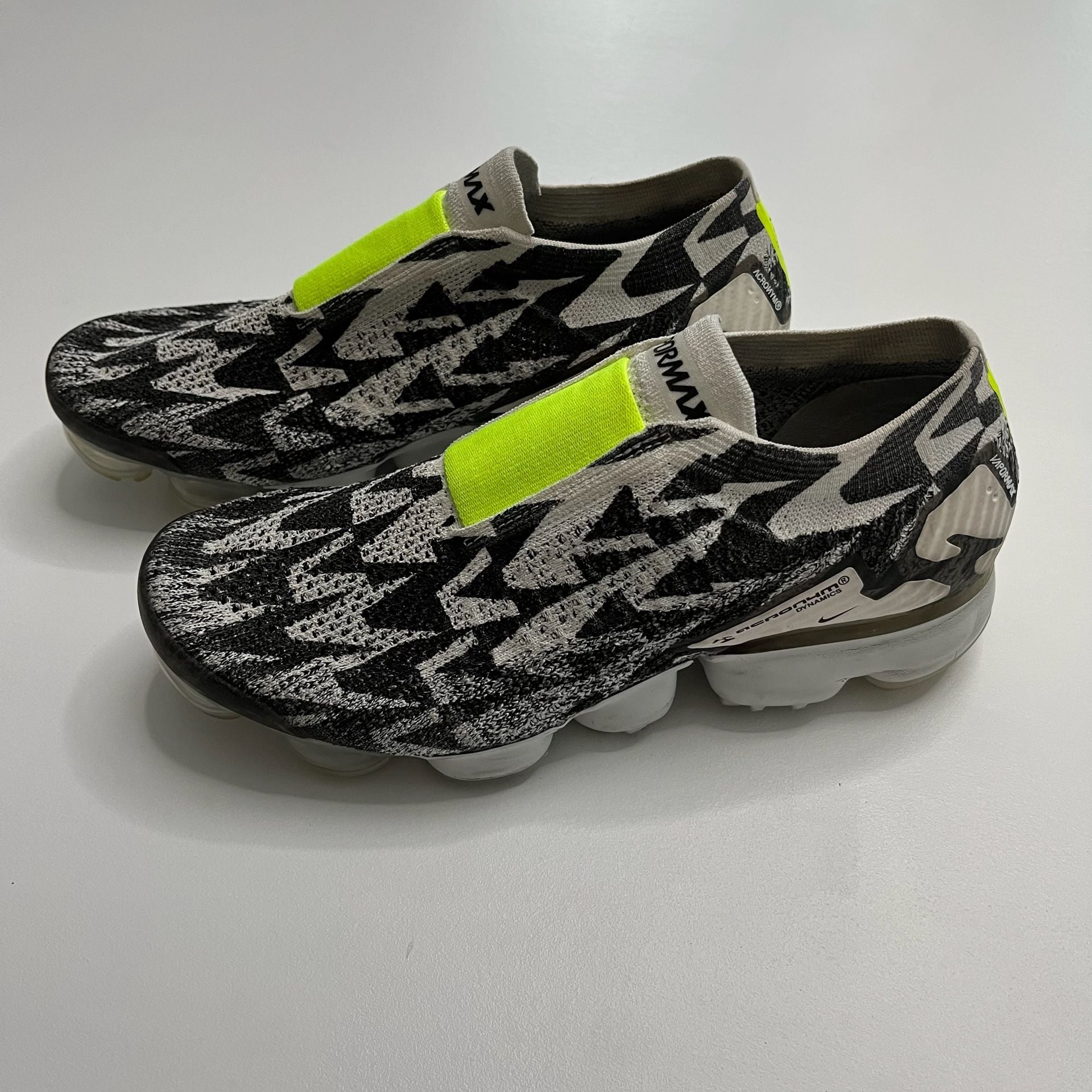 Nike Air VaporMax Flyknit Moc 2 Acronym Light Bone Volt Sneakers Size US 7.5 5