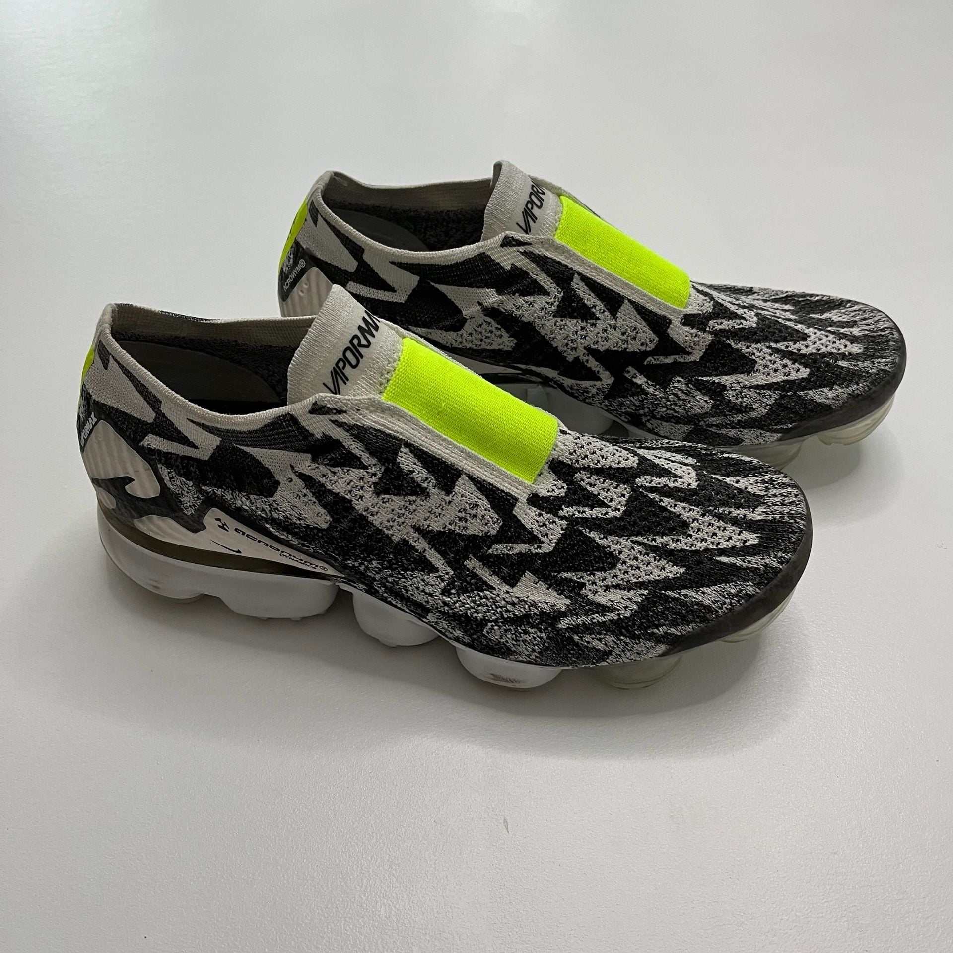 Nike Air VaporMax Flyknit Moc 2 Acronym Light Bone Volt Sneakers Size US 7.5 9