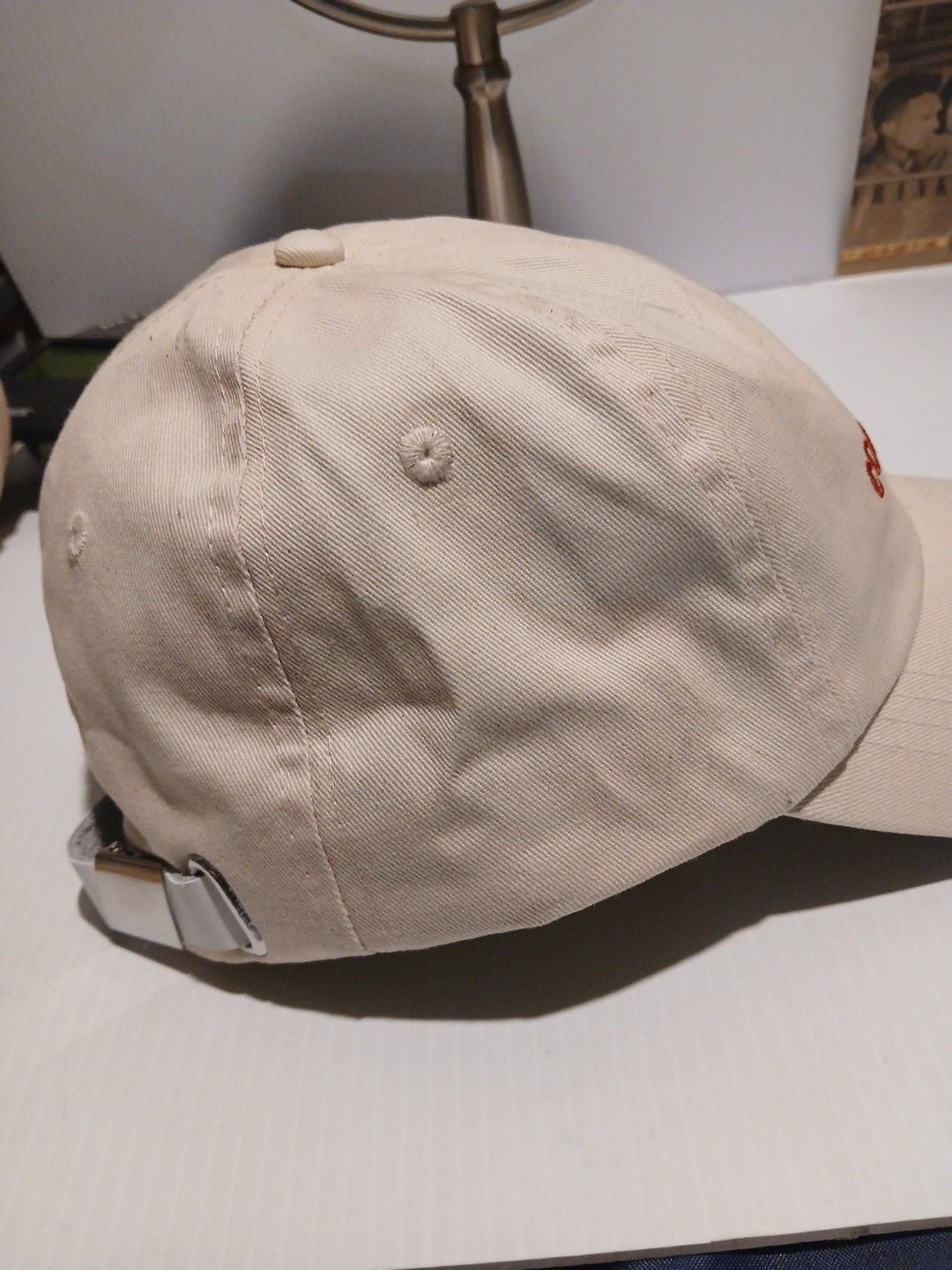 Courvoisier Embroidered Logo Beige Baseball Cap Hat 3