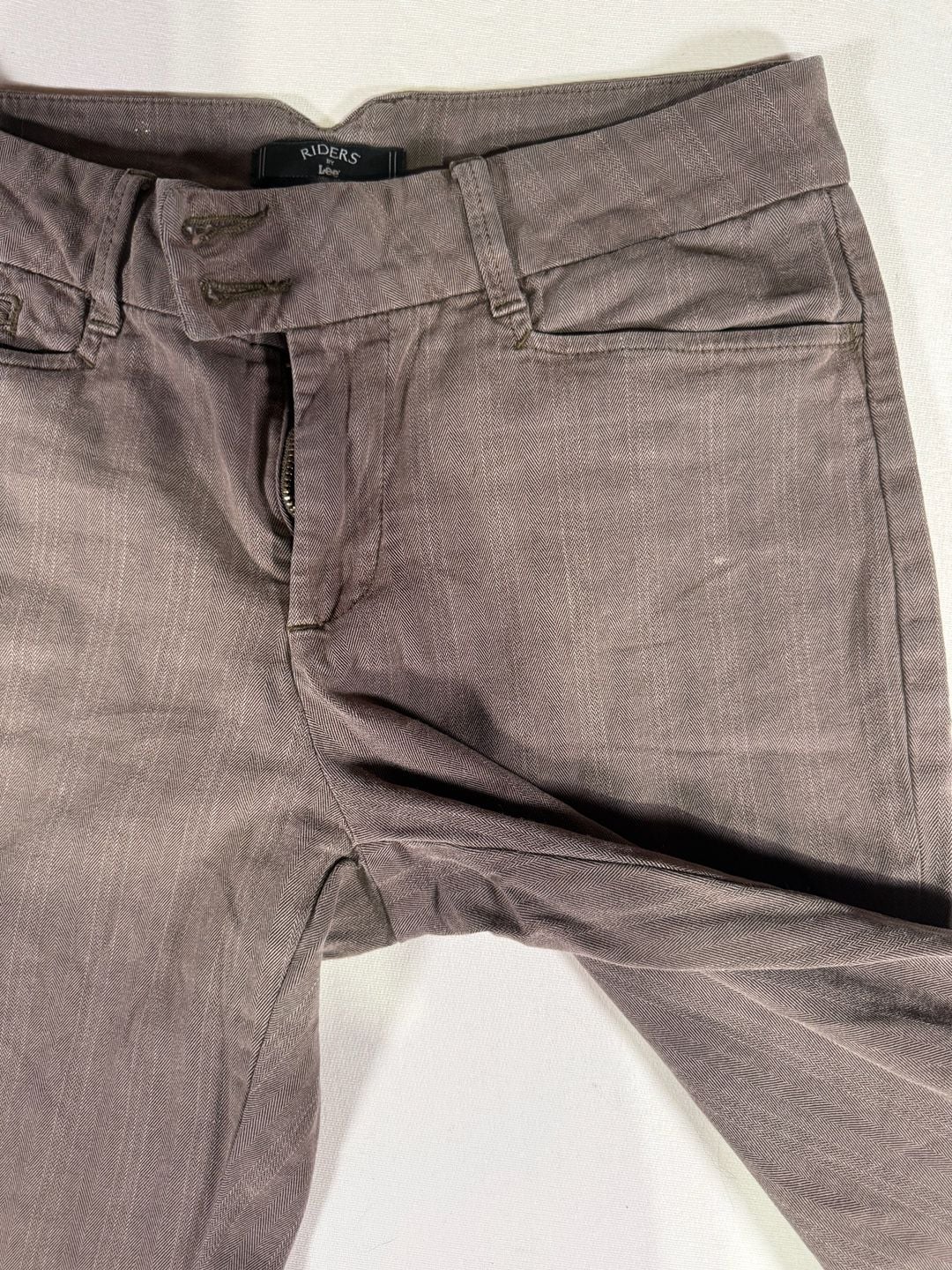 Y2K Vintage Riders By Lee Flared Trousers Brown Herringbone 6
