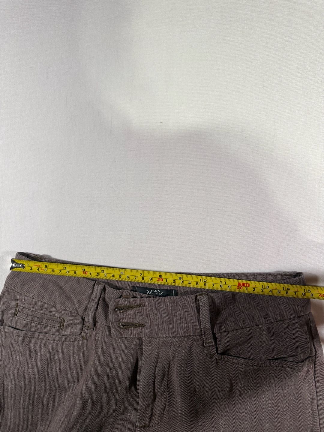 Y2K Vintage Riders By Lee Flared Trousers Brown Herringbone 7
