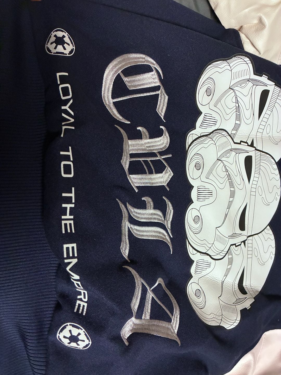 CVLA x Star Wars Stormtrooper Varsity Jacket Size S Navy White 10