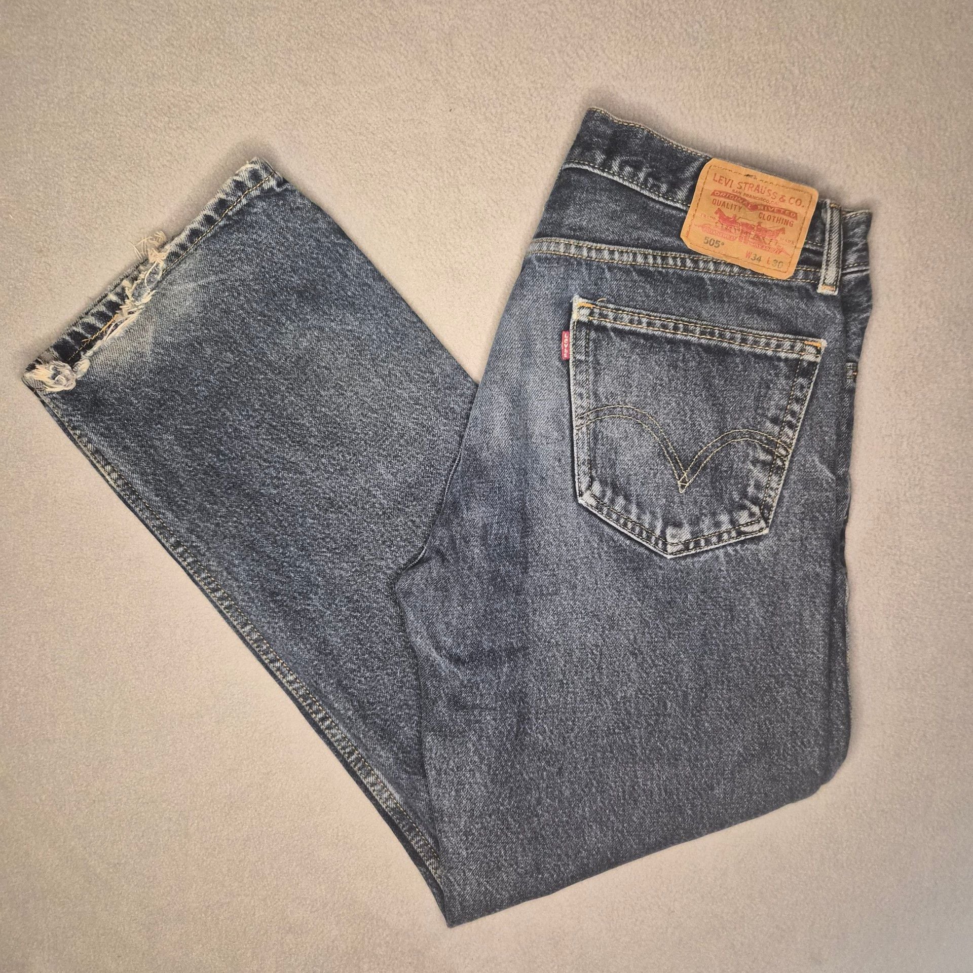 Vintage Levi's 505 Straight leg Jeans Size mens 34x30 Dark Wash Straight Fit 2