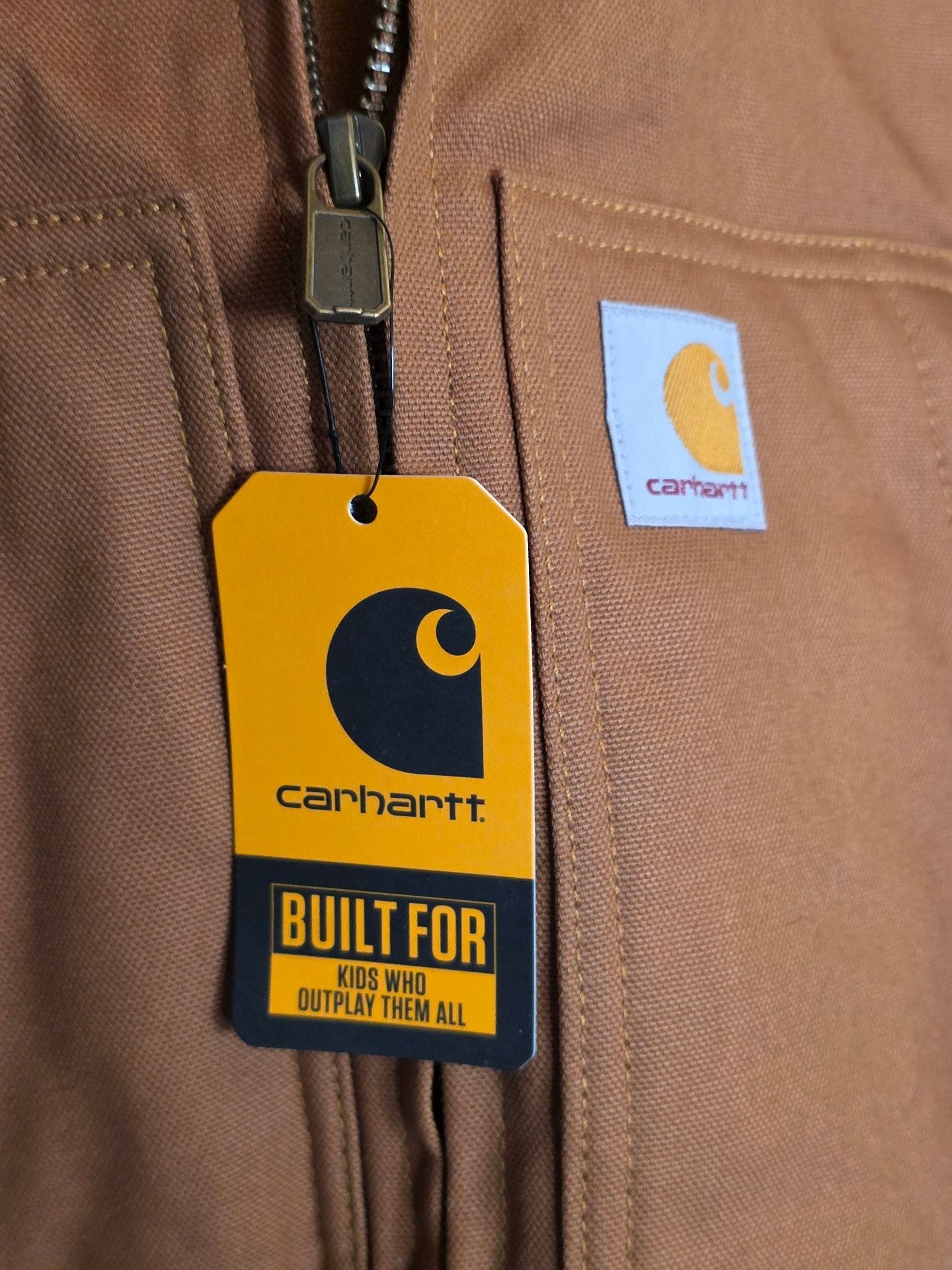 Carhartt Hooded Duck Active Jacket Size XS 6 Brown Kids New With Tags 5
