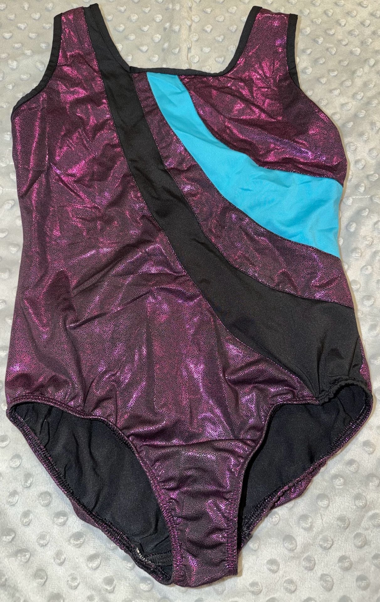 Danskin Now Gymnastics Leotard Size L 10-12 Purple Blue Metallic 4