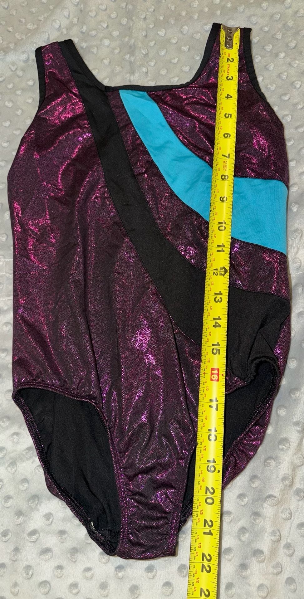Danskin Now Gymnastics Leotard Size L 10-12 Purple Blue Metallic 8