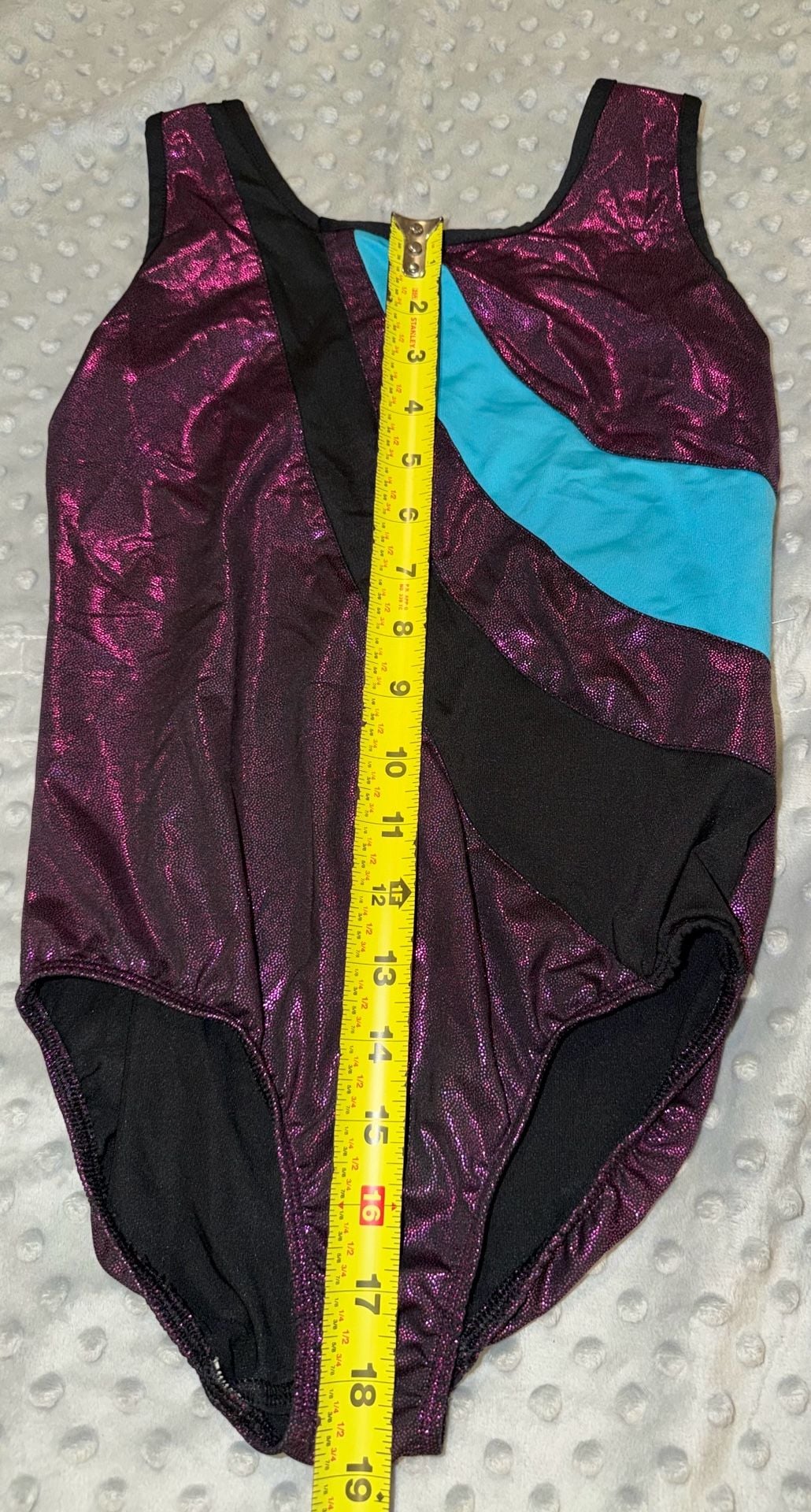 Danskin Now Gymnastics Leotard Size L 10-12 Purple Blue Metallic 9