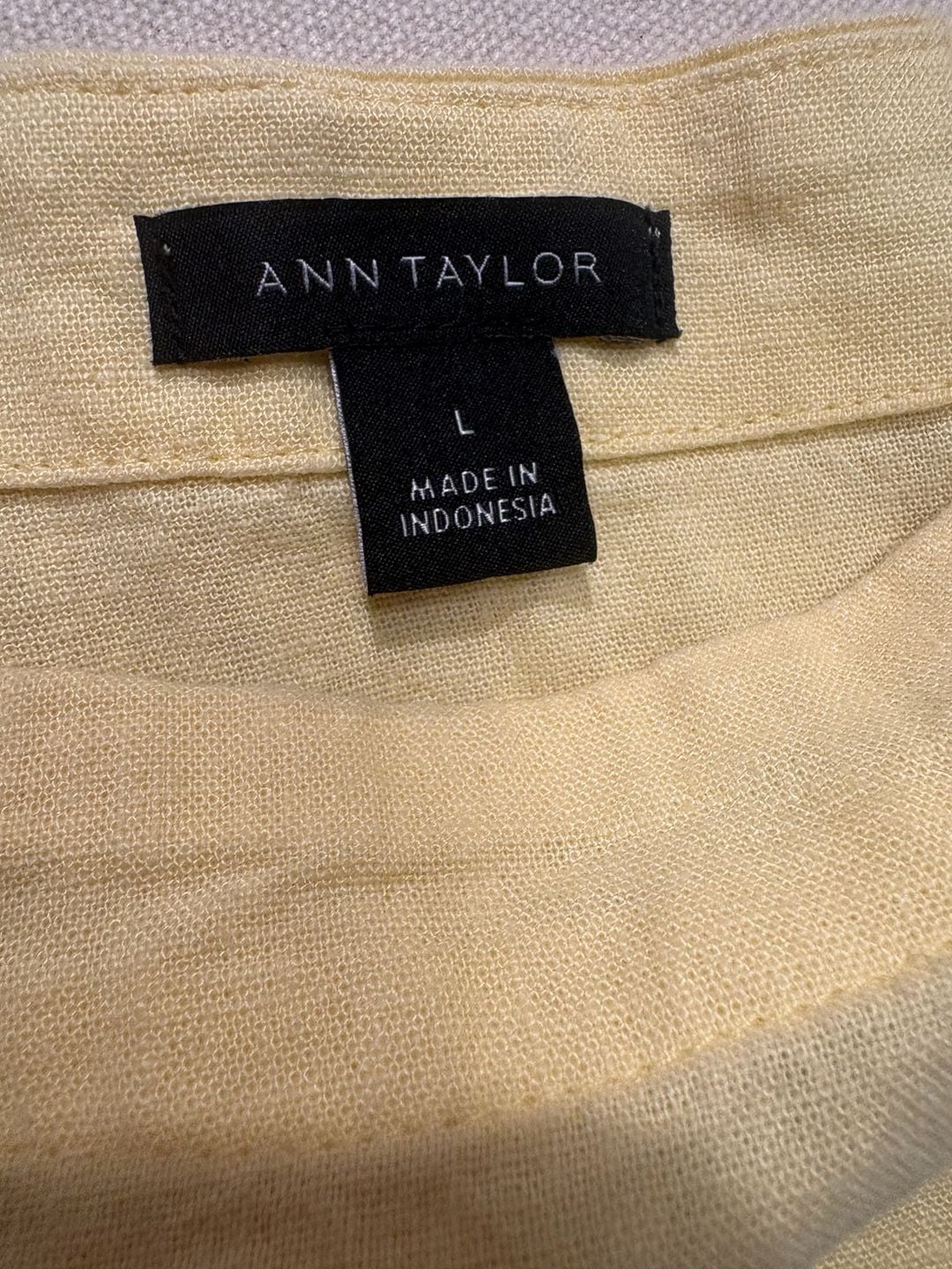 Ann Taylor Tank Top Size L Yellow Linen Sleeveless Blouse 5