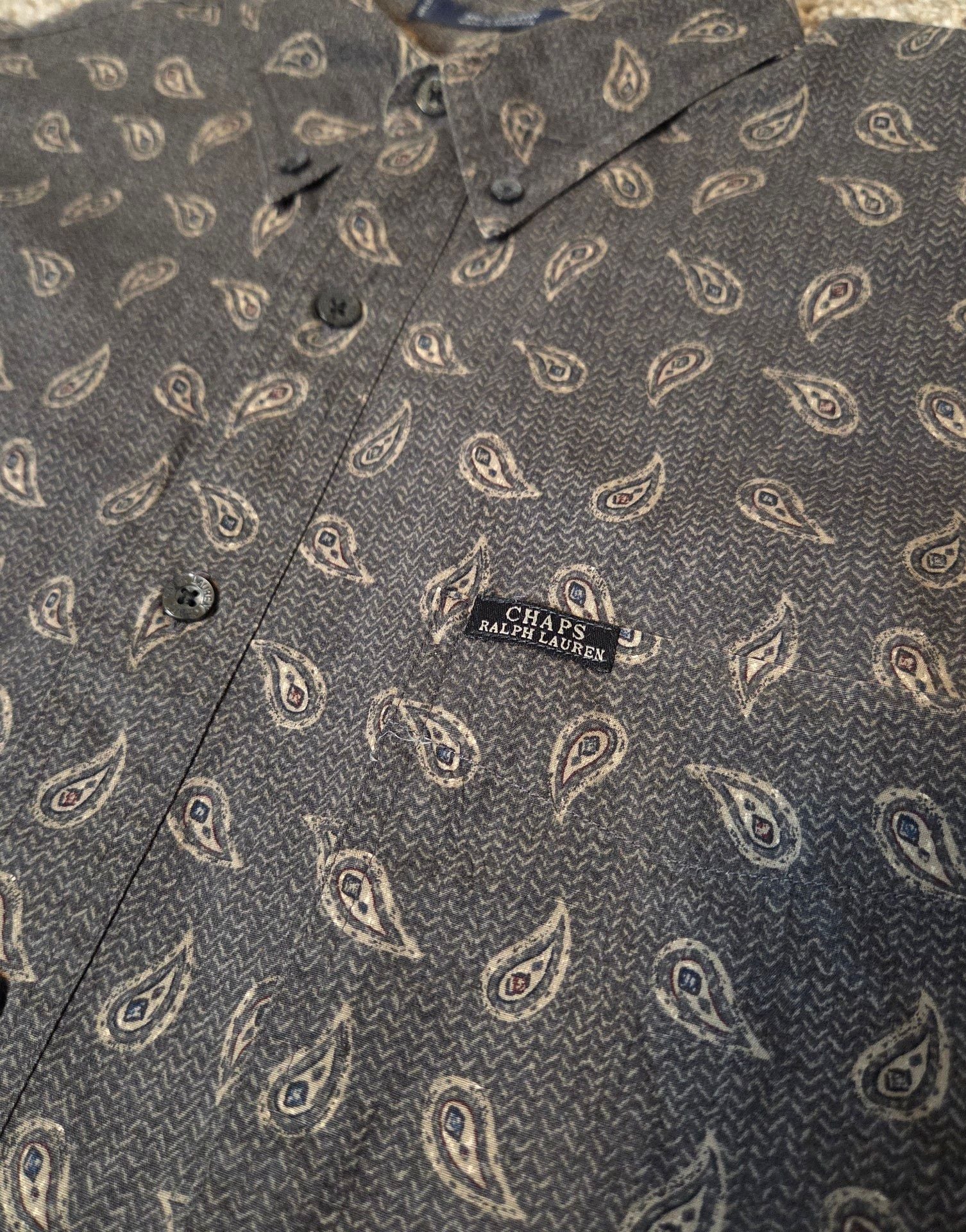 WPL125 Vintage Chaps Ralph Lauren Long Sleeve Button-Down Shirt Size XL Cotton 5