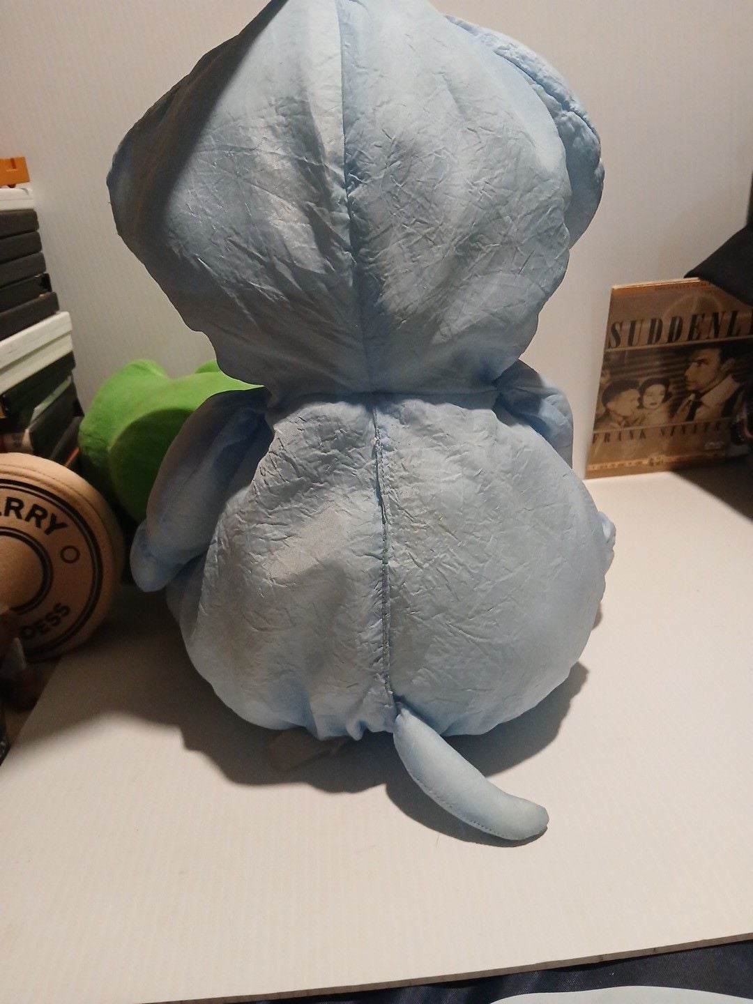 Vintage Eden Blue Elephant Plush Stuffed Animal Toy Parachute Fabric 2
