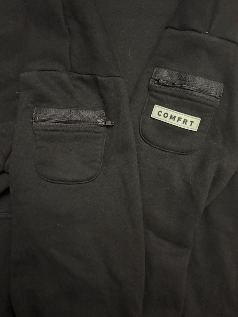 Comfrt Travel Essentials Hoodie Unisex Size L Black Comfy Pockets 4