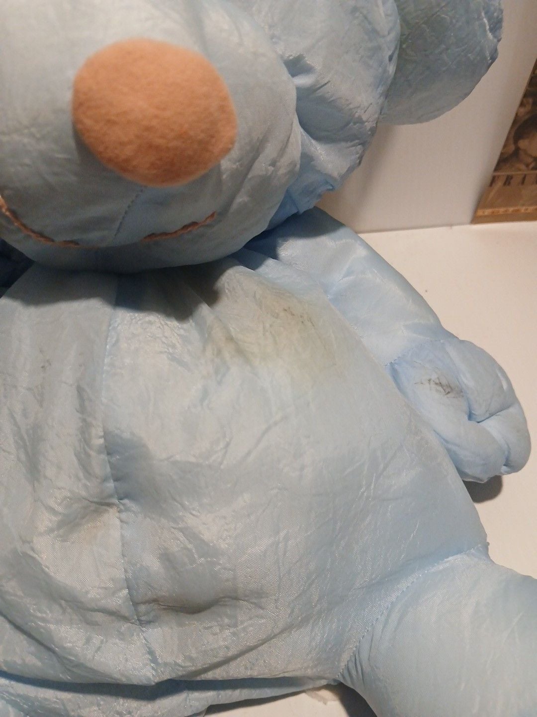 Vintage Eden Blue Elephant Plush Stuffed Animal Toy Parachute Fabric 4