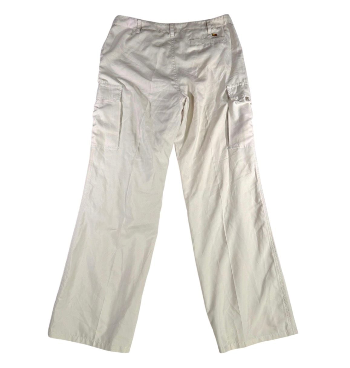 Vintage 90s/y2k Tommy Hilfiger Cargo Pants Size 12 Cream/Tan Polyester Wide Leg 3
