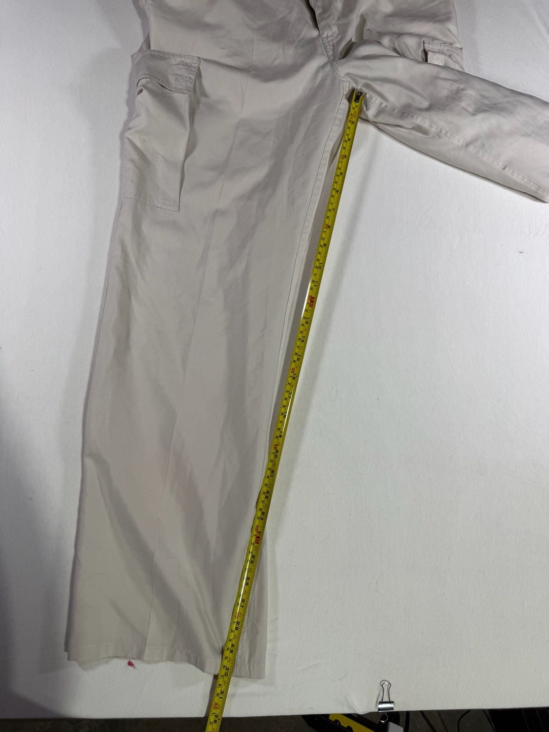 Vintage 90s/y2k Tommy Hilfiger Cargo Pants Size 12 Cream/Tan Polyester Wide Leg 7