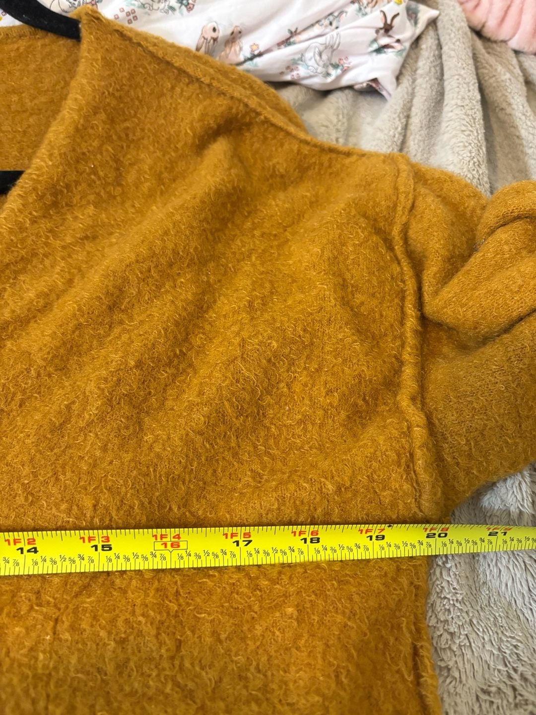 Free People Fuzzy V-Neck Sweater Size M Mustard Yellow 7