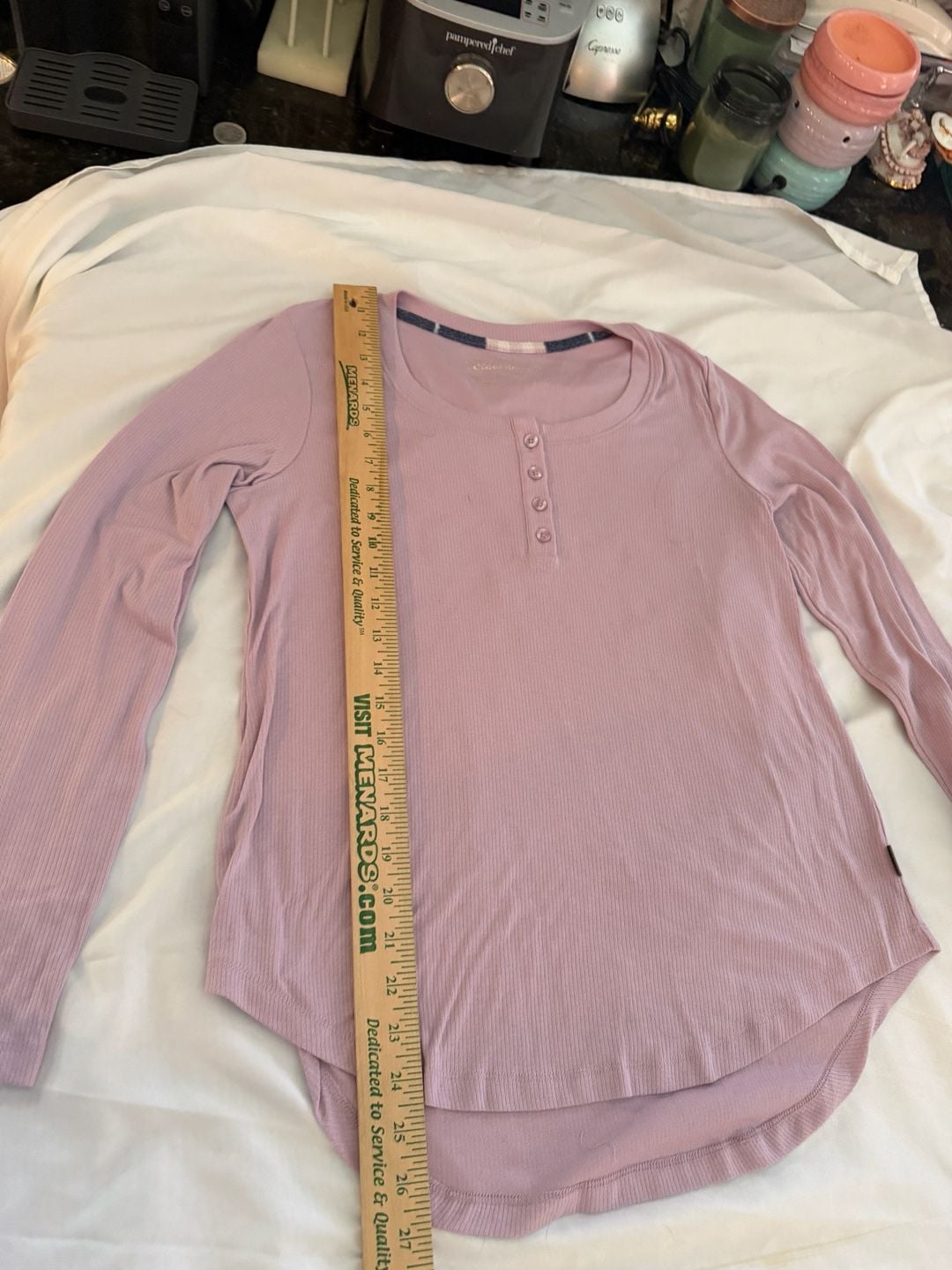 Eddie Bauer Long Sleeve Thermal Henley Pink 5