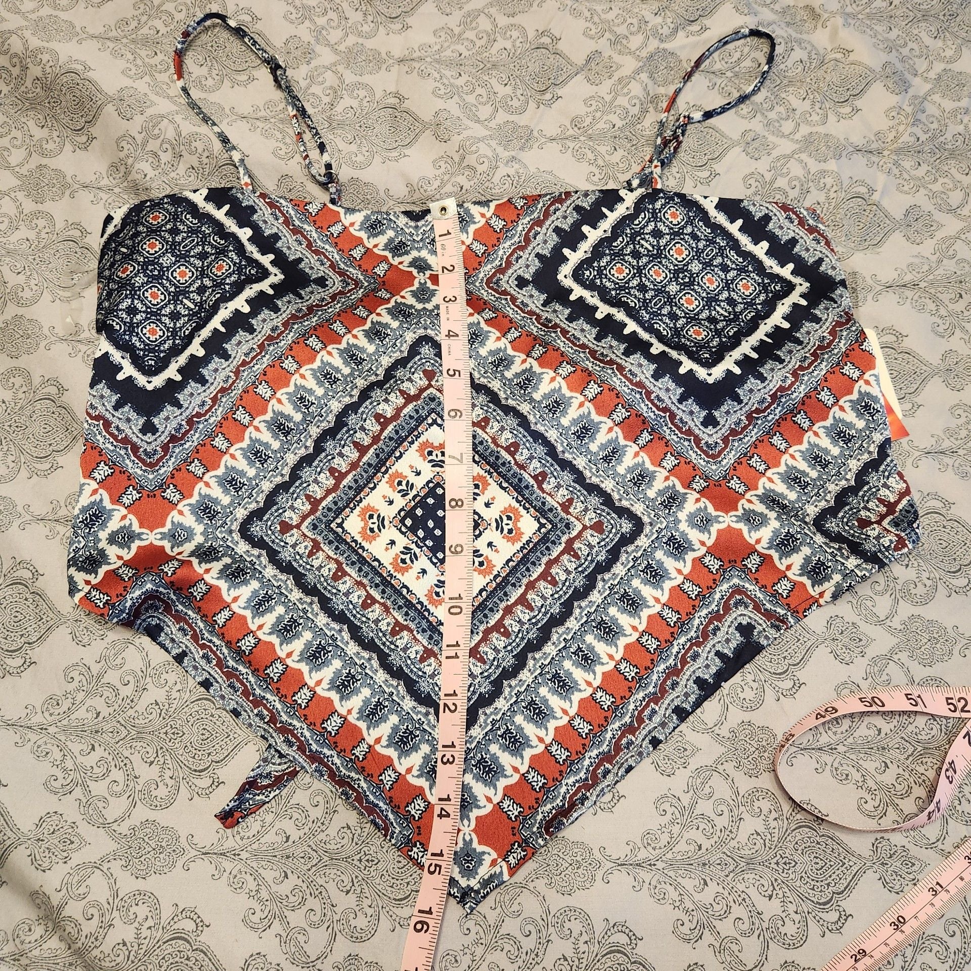 Y2k boho bandana Scarf Tank Top Size XL  7