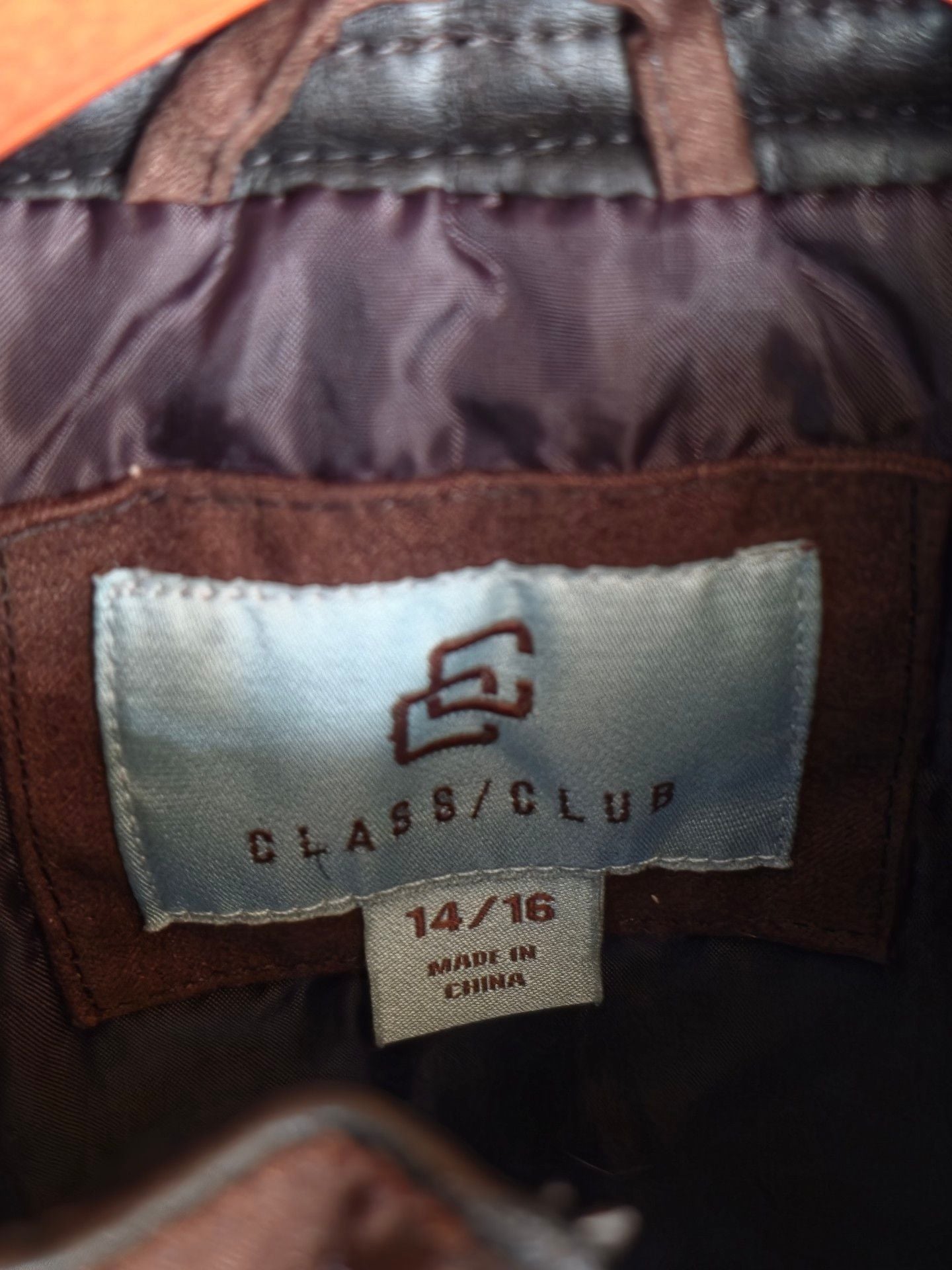 Class Club Puffer Vest Size 14/16 Brown Faux Leather Trim youth 3