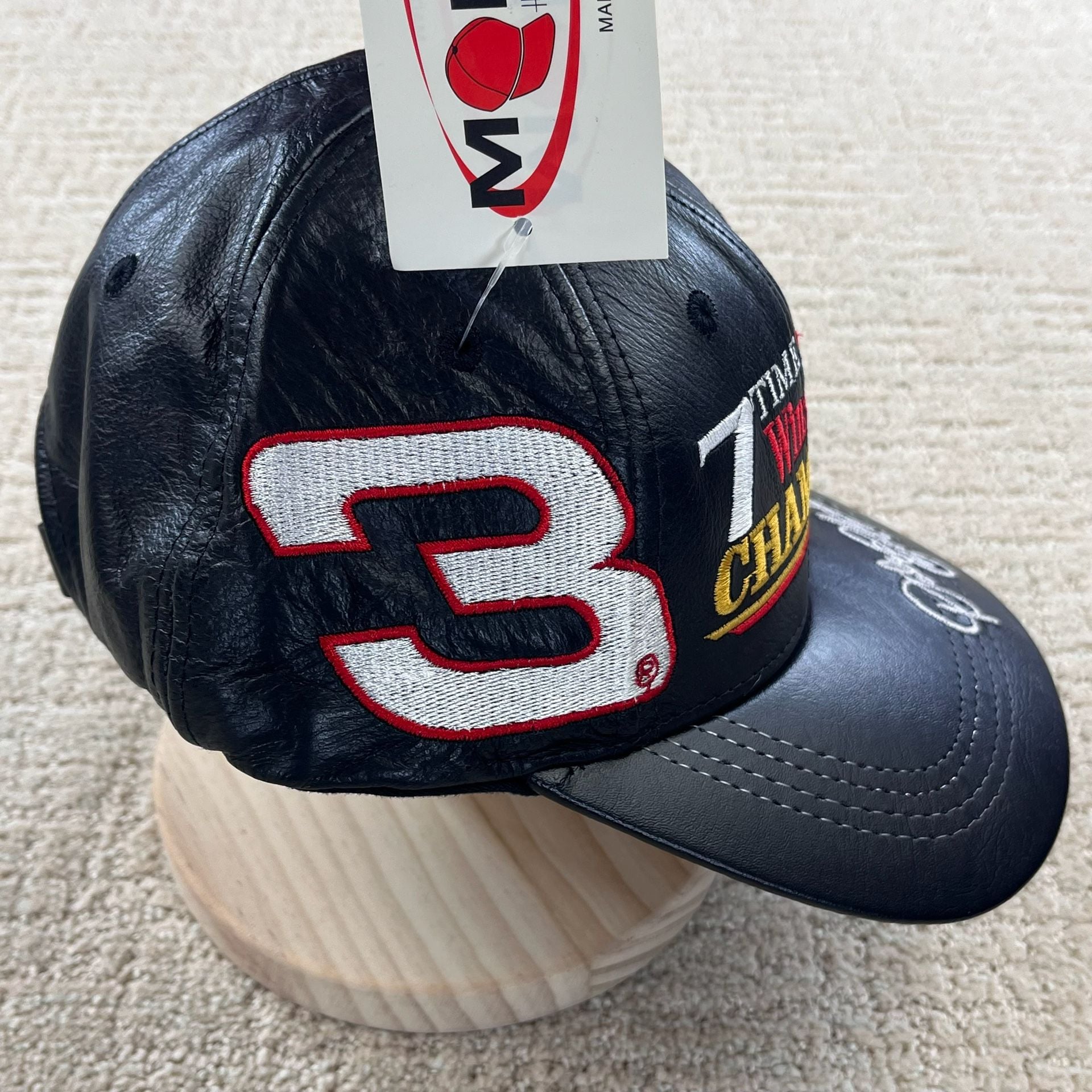 Vintage Made In USA Dale Earnhardt Leather Hat 7 Time Champion Nascar 3