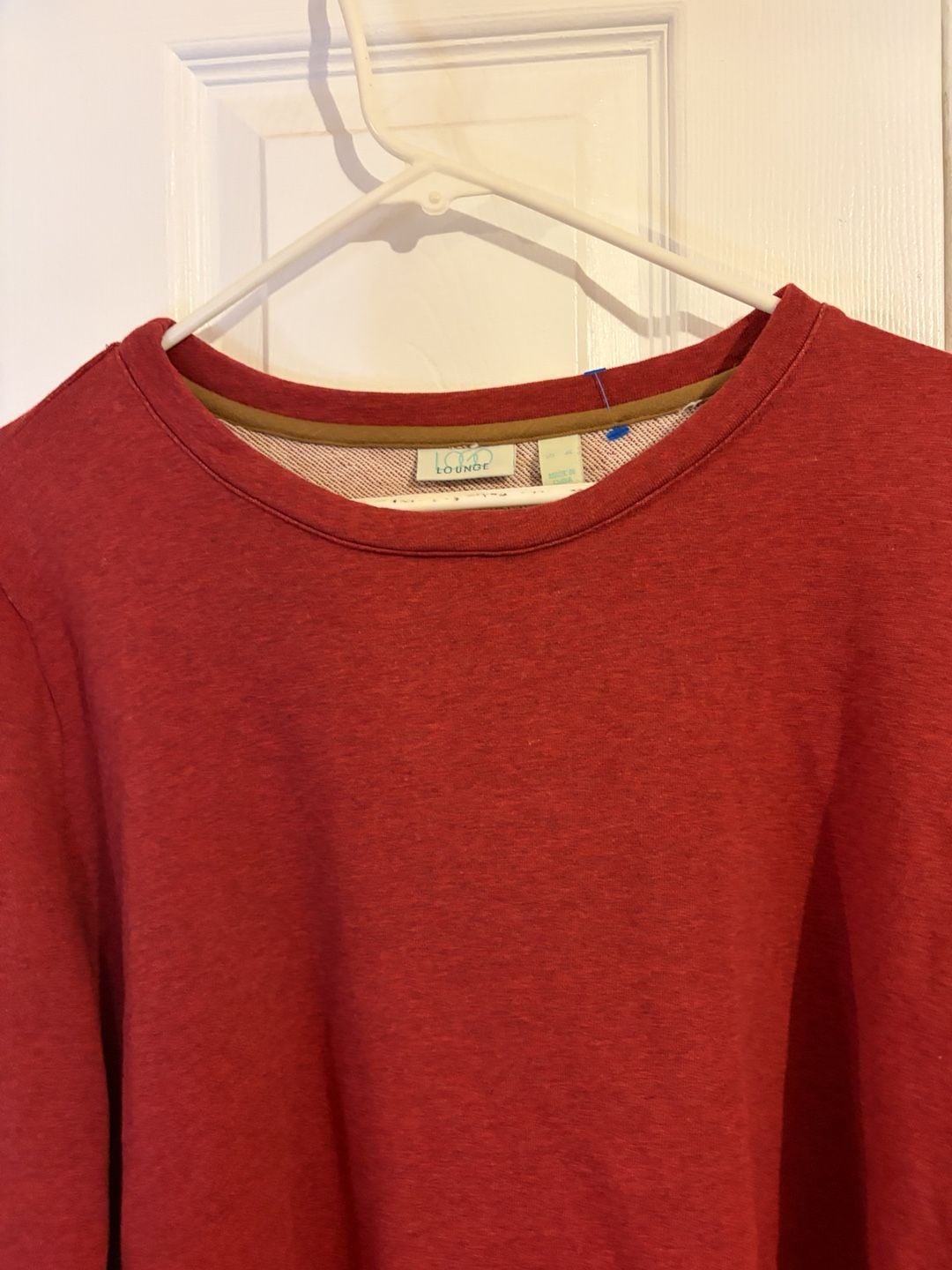 LOGO Lounge Layered Hem Sweatshirt Red 5