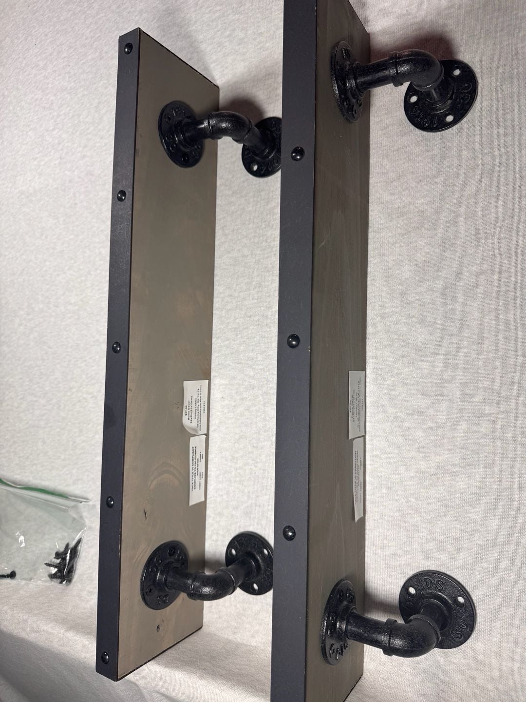 Hobby Lobby Industrial Pipe Wall Shelf Set 24x5 MDF Wood Black 2 Pcs 2