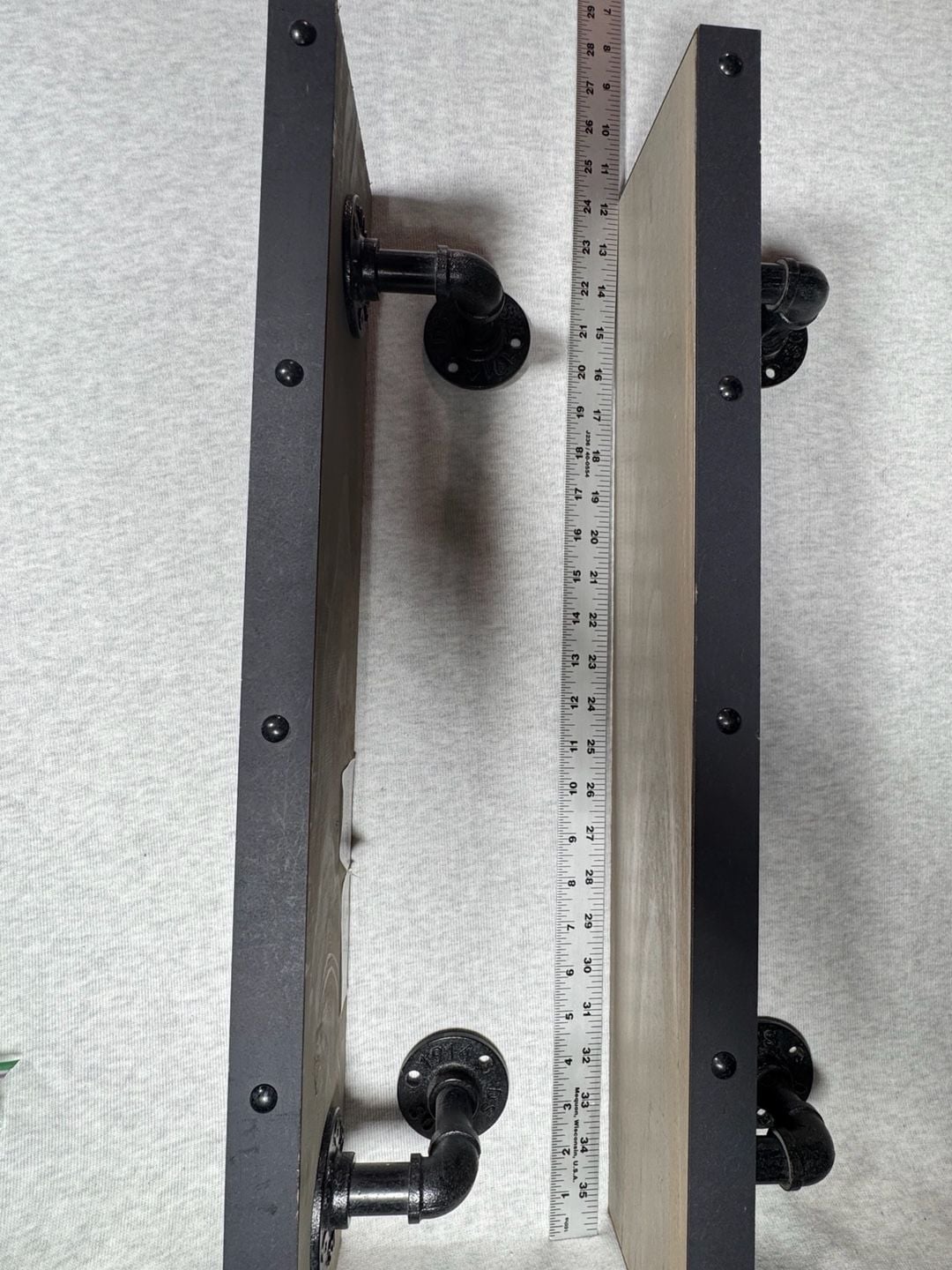 Hobby Lobby Industrial Pipe Wall Shelf Set 24x5 MDF Wood Black 2 Pcs 4