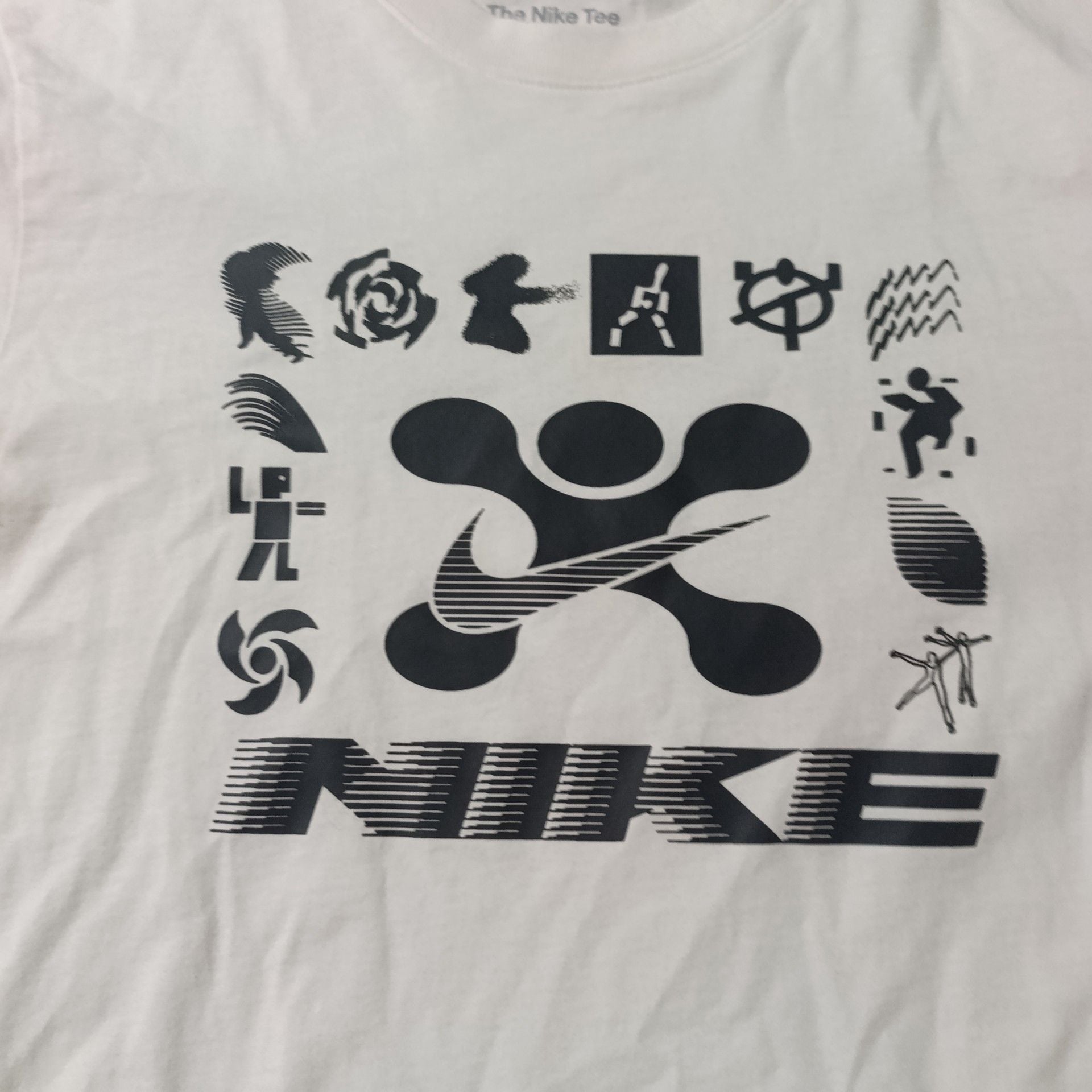 Nike The Nike Tee Men's S White Multi Logo Swoosh Graphic T-Shirt 3