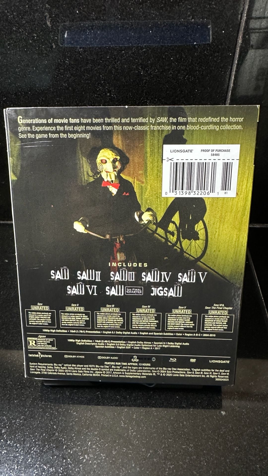 Saw 8-Film Collection Blu-ray + DVD Box Set Horror 2