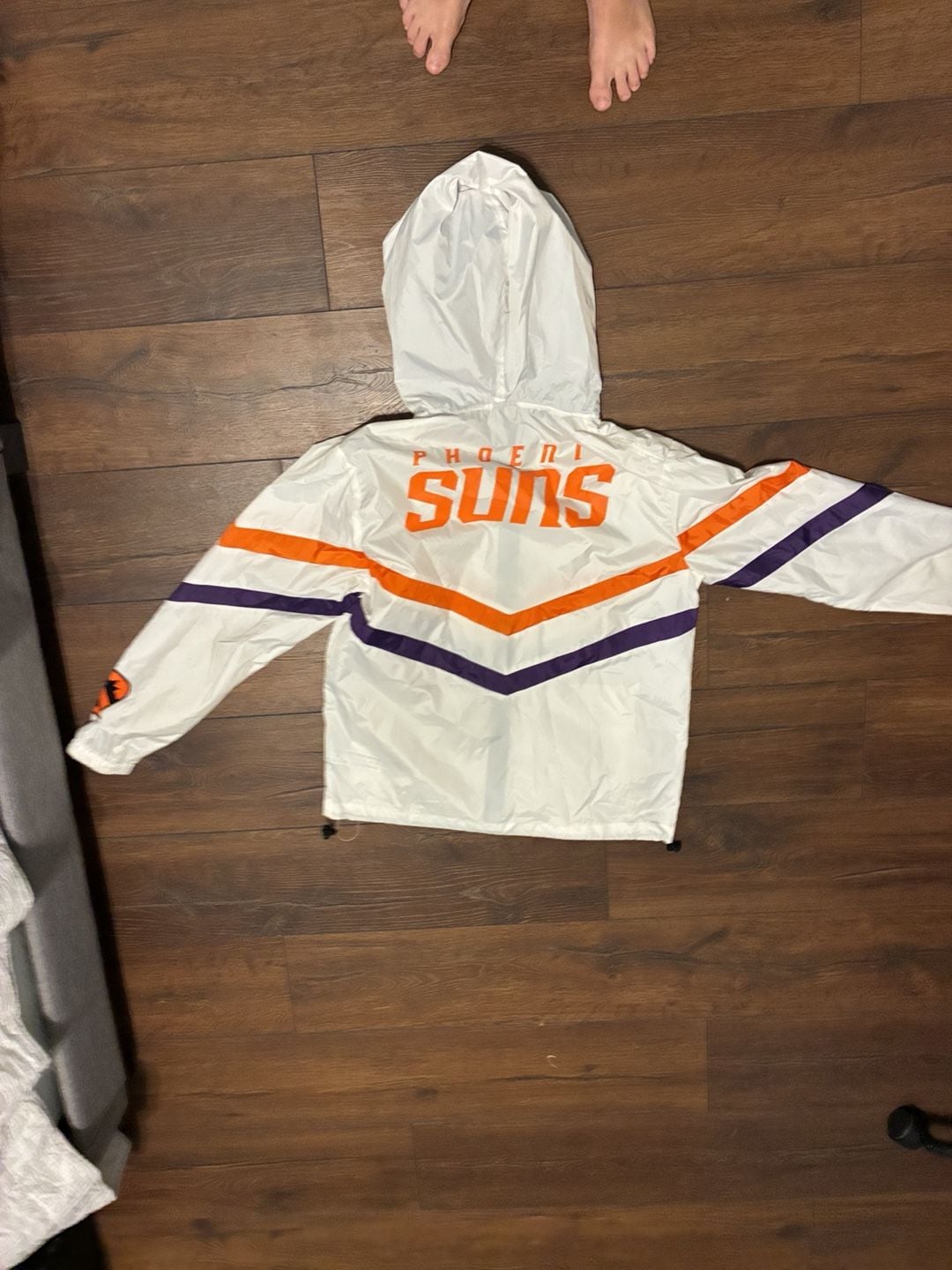 NBA Phoenix Suns Windbreaker Jacket Medium White Full Zip Hooded 5