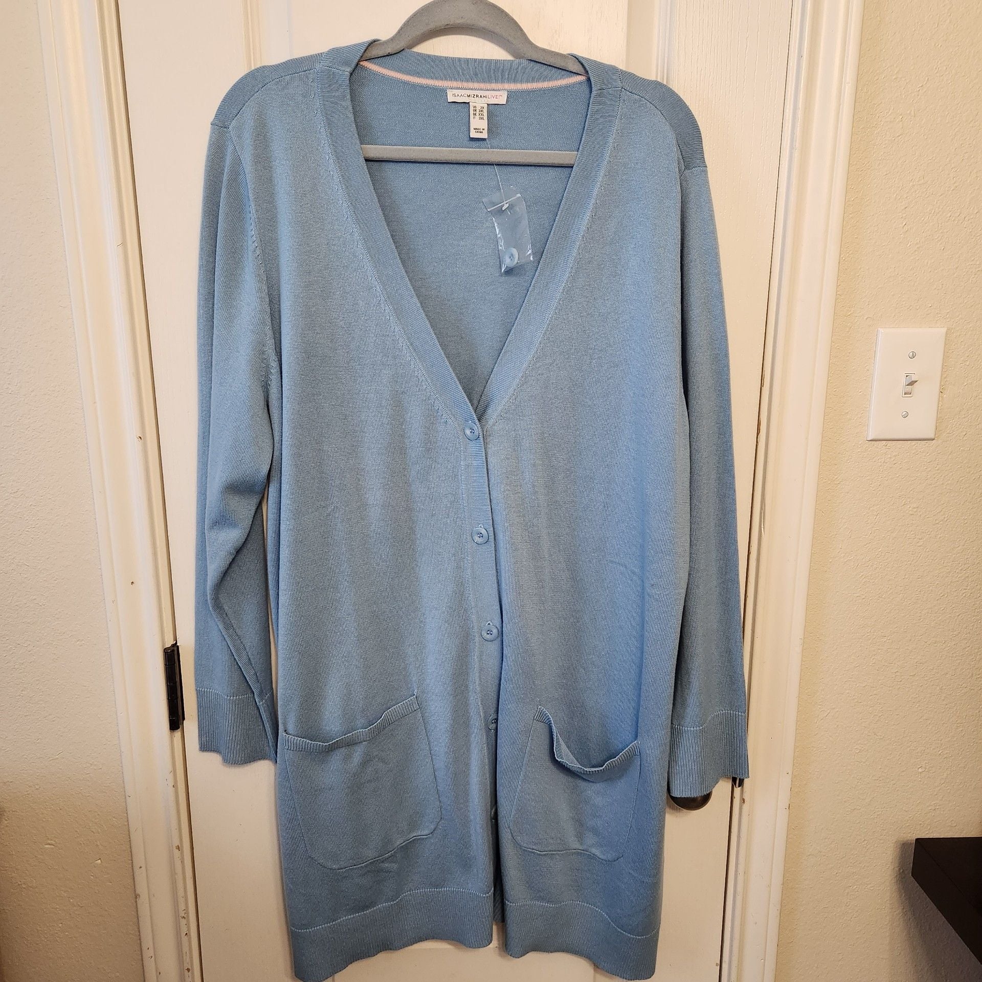 Isaac Mizrahi Live! Plus Size NWT Cardigan Blue 2