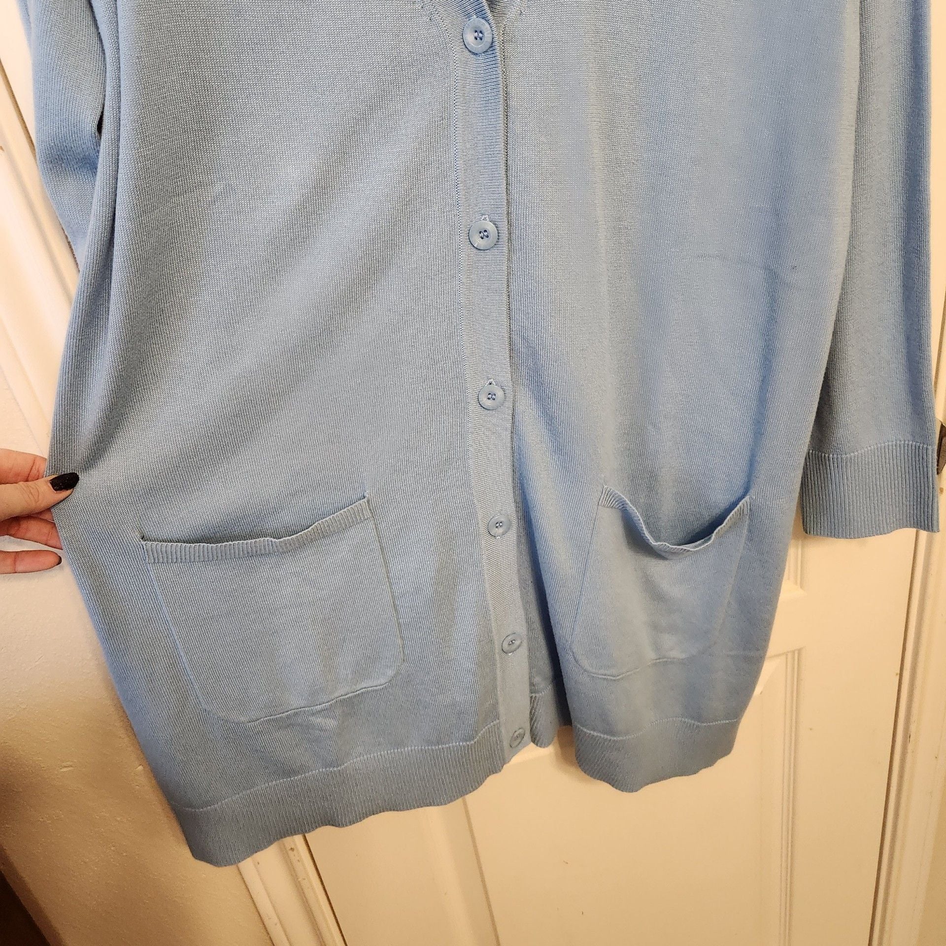 Isaac Mizrahi Live! Plus Size NWT Cardigan Blue 5