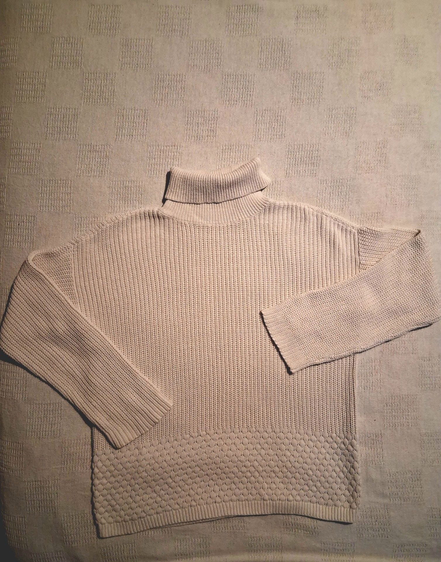 Calvin Klein Turtleneck Sweater Size S Cream Cotton Blend 2