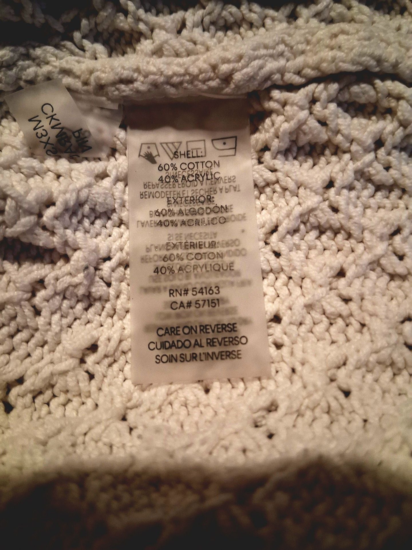 Calvin Klein Turtleneck Sweater Size S Cream Cotton Blend 5