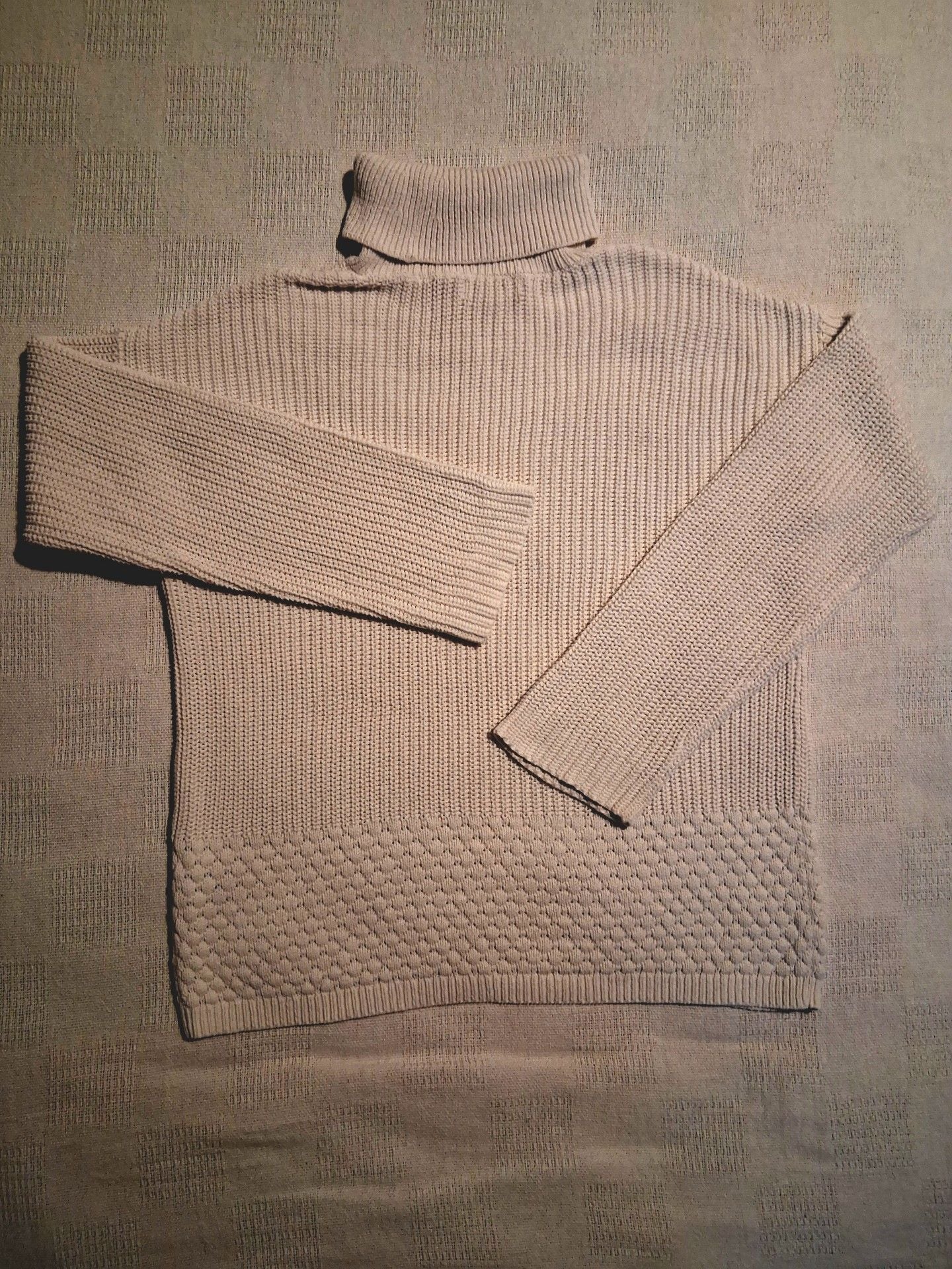 Calvin Klein Turtleneck Sweater Size S Cream Cotton Blend 7