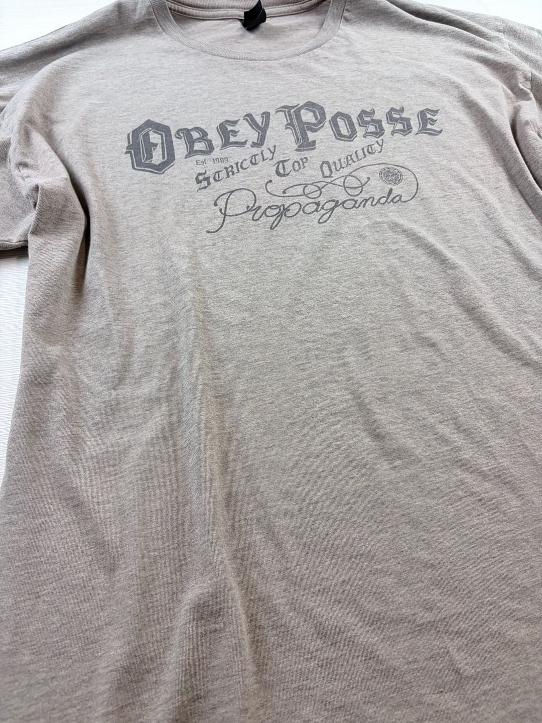 Obey Posse Graphic T-Shirt Size XL Grey Propaganda Top 3
