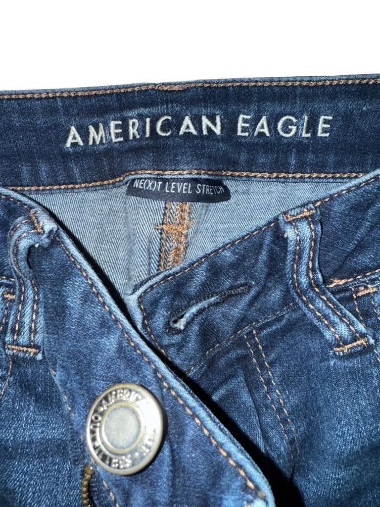 American Eagle Next Level Stretch Jeans Size 8 Regular Blue Skinny 3