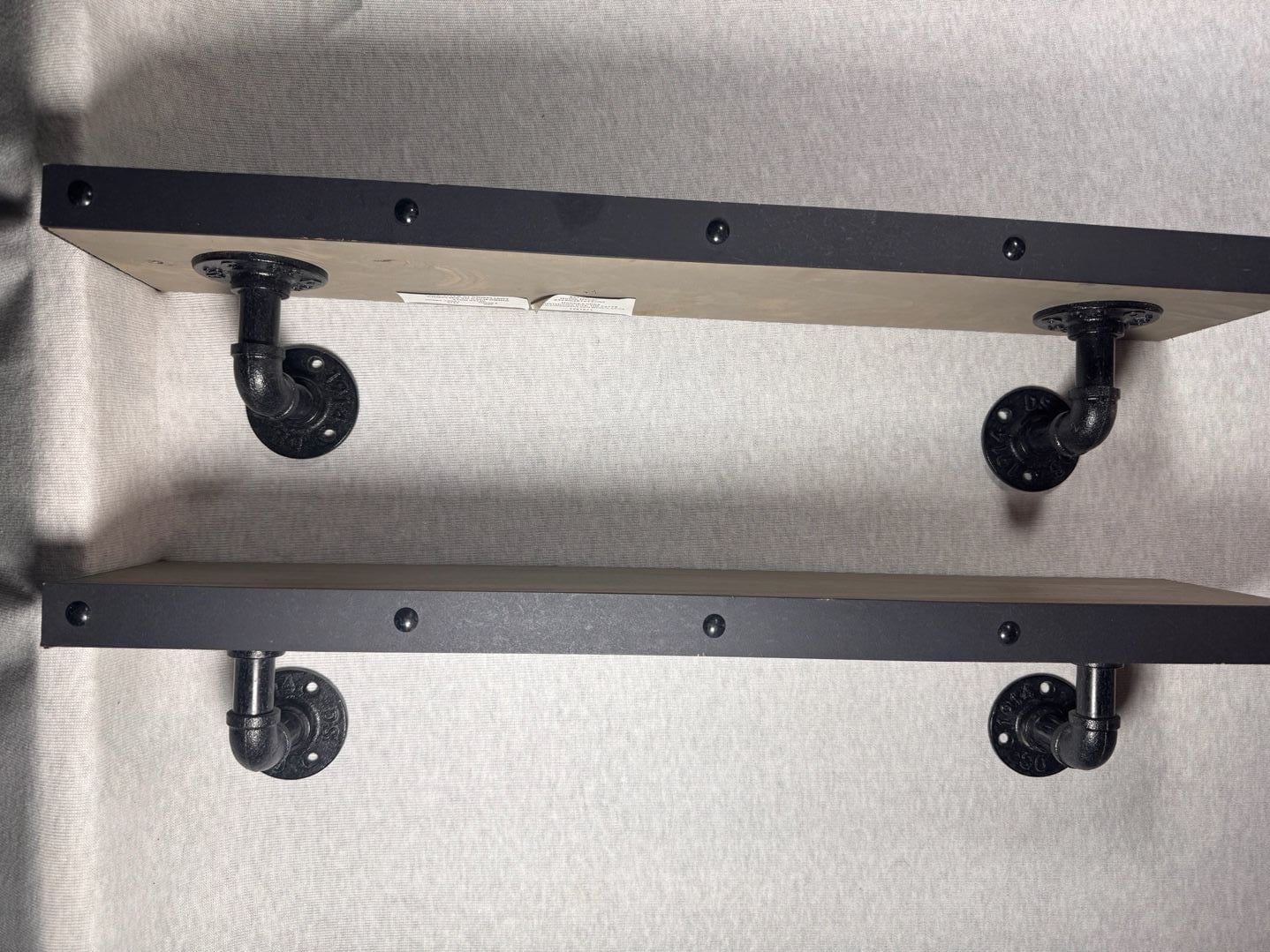 Hobby Lobby Industrial Pipe Wall Shelf Set 24x5 MDF Wood Black 2 Pcs 1