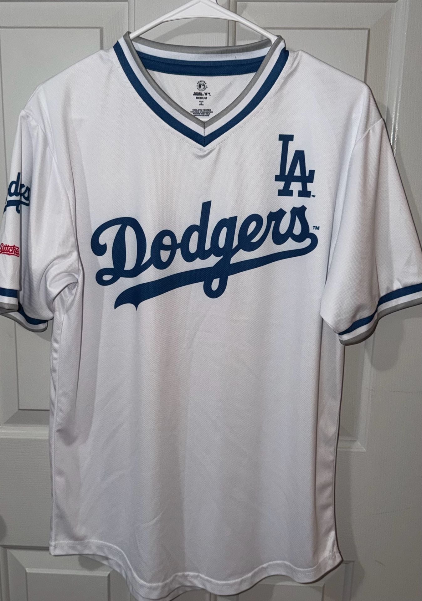 Stitches Los Angeles Dodgers Jersey Size Medium White MLB 2